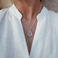No.34 Silver Rock Crystal Pendant Necklace
