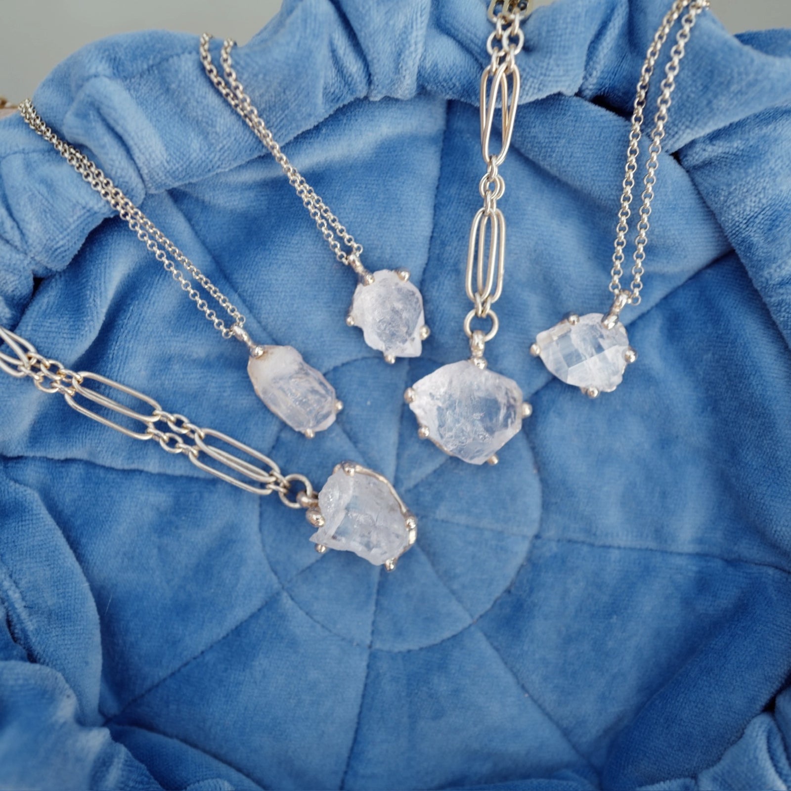 No.10 Gold Rock Crystal Pendant Necklace