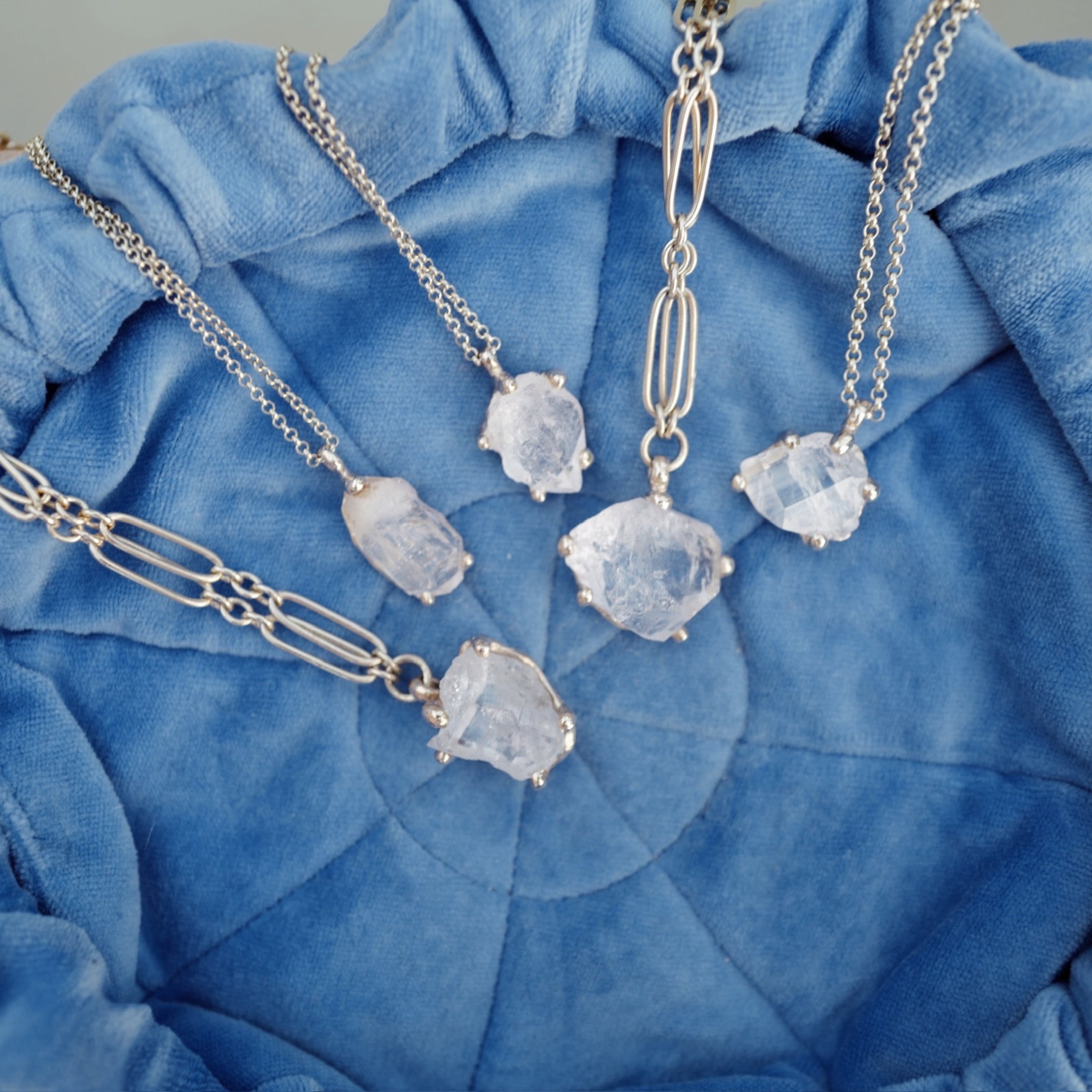 No.7 Gold Rock Crystal Pendant Necklace