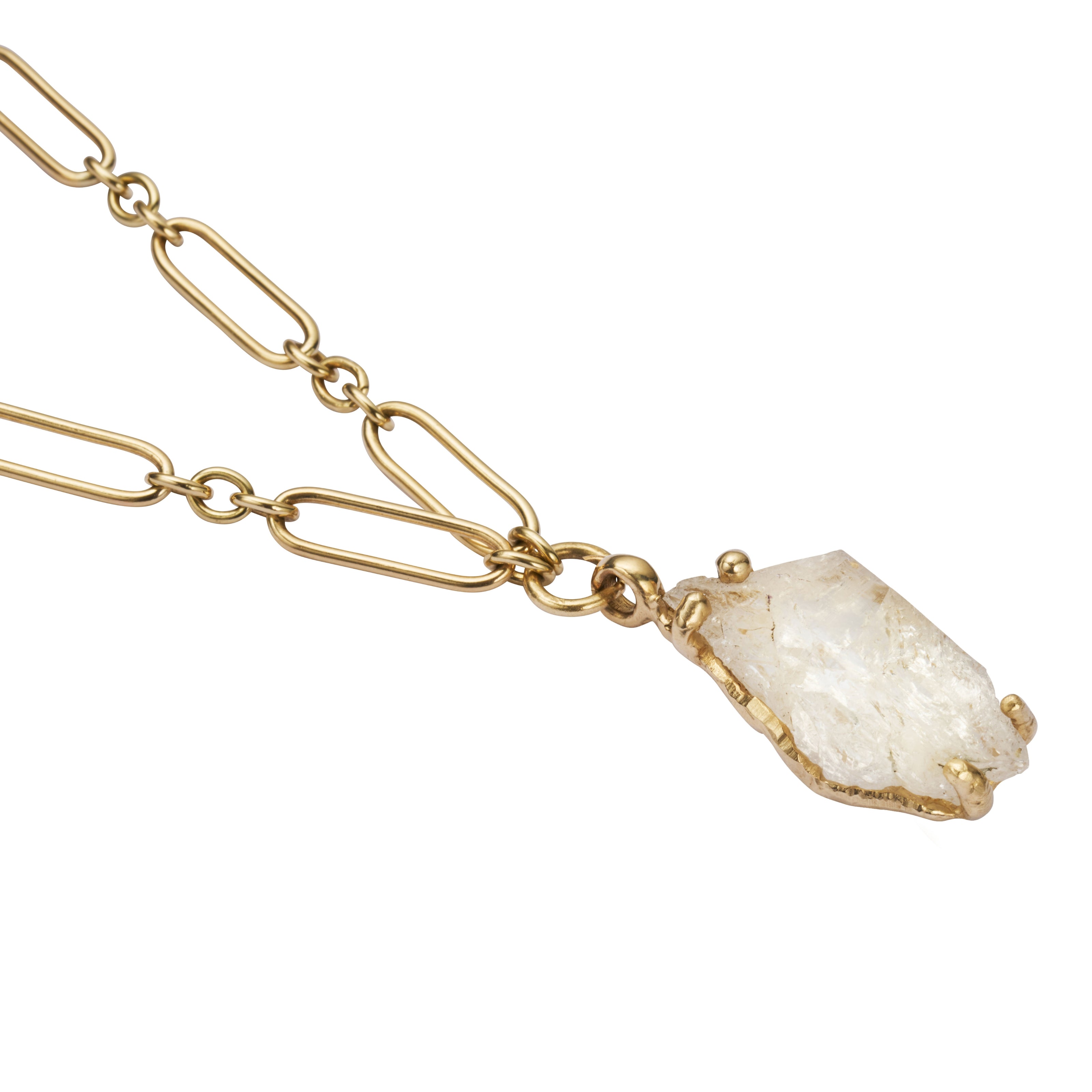 No.8 Gold Rock Crystal Pendant Necklace