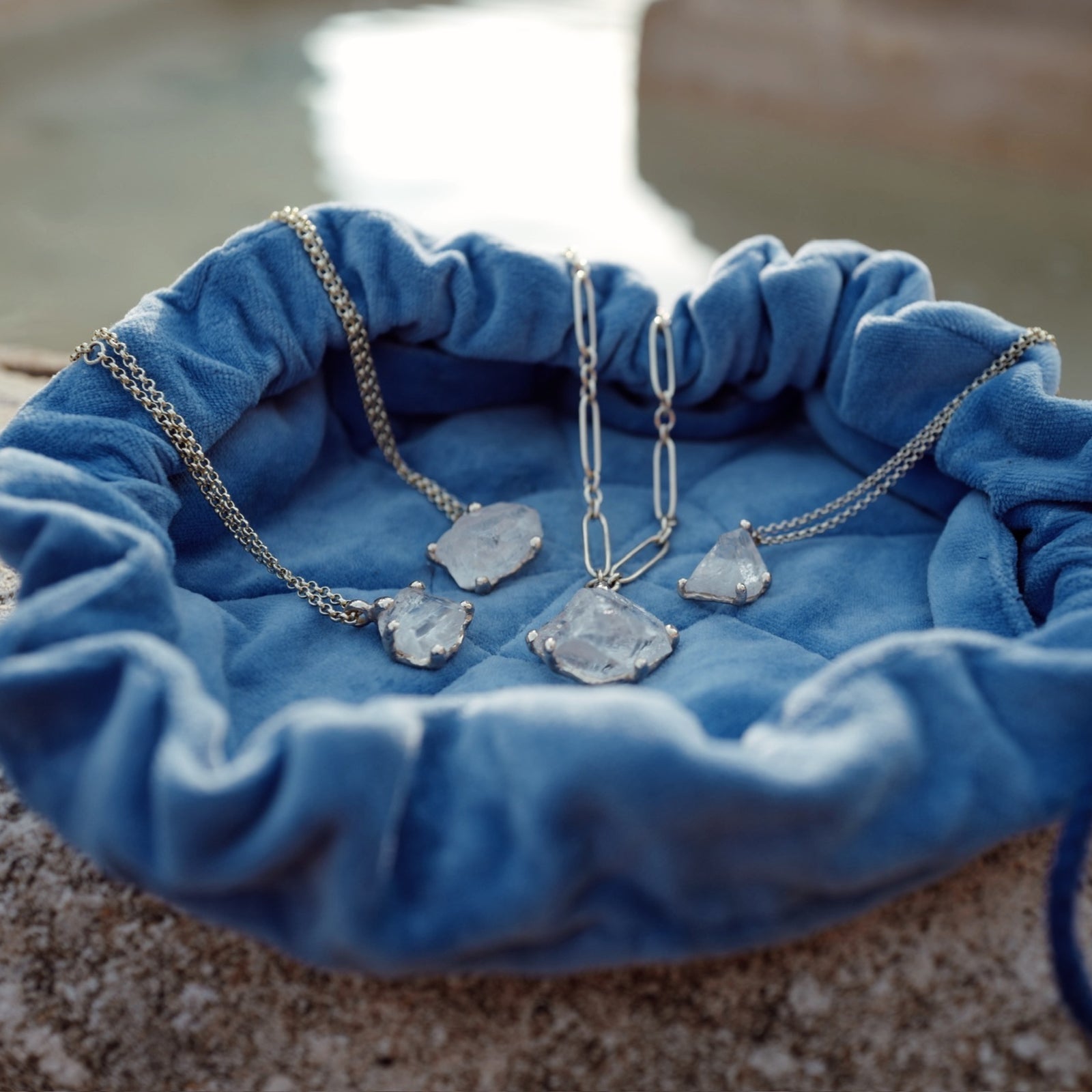 No.6 Gold Rock Crystal Pendant Necklace