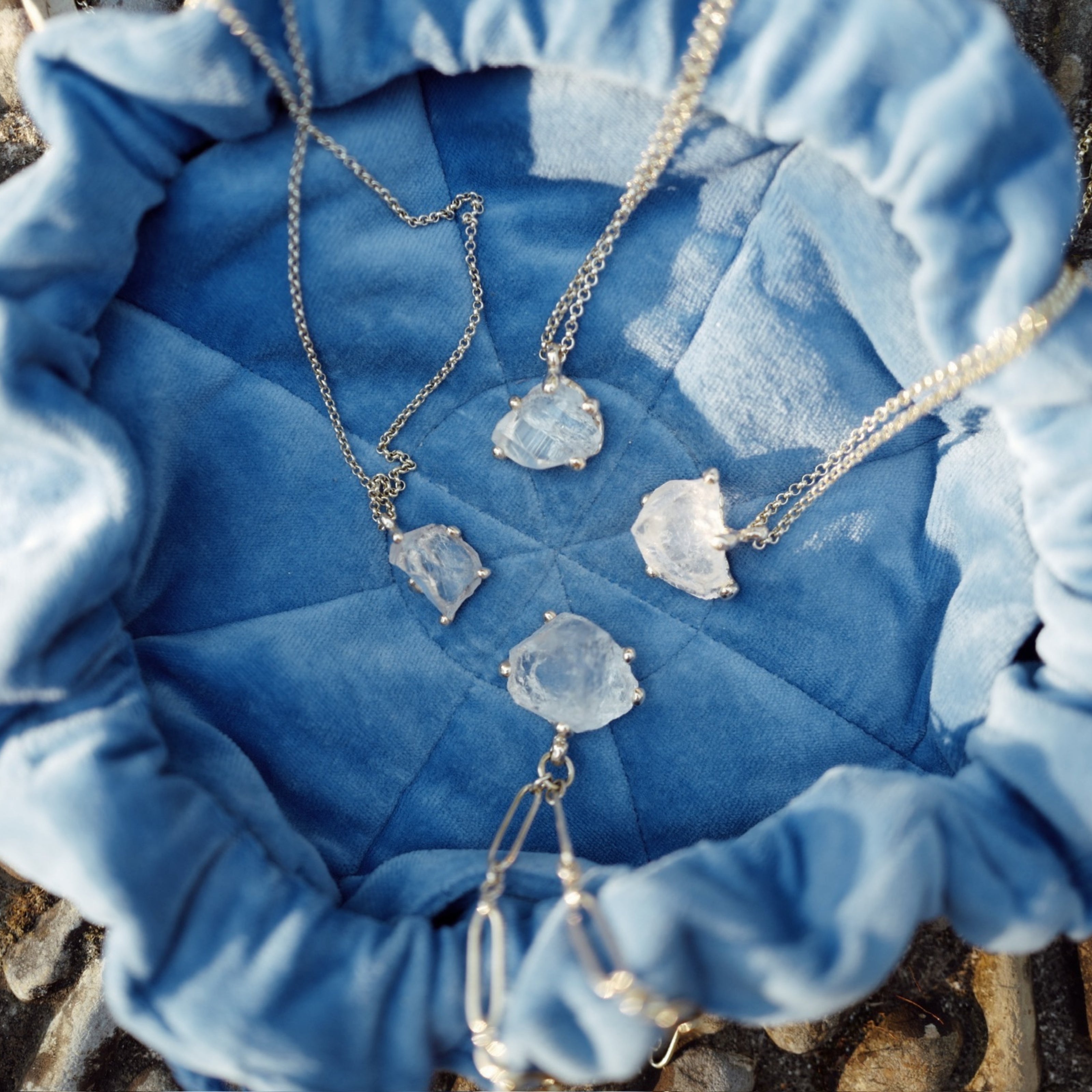 No.12 Gold Rock Crystal Pendant Necklace
