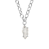 No.19 Silver Rock Crystal Pendant Sylt Chain Necklace