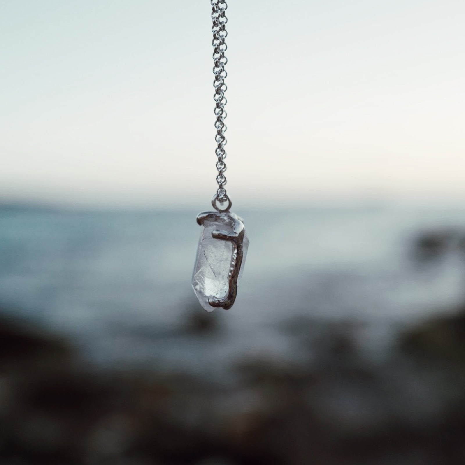 No.31 Silver Rock Crystal Pendant Necklace