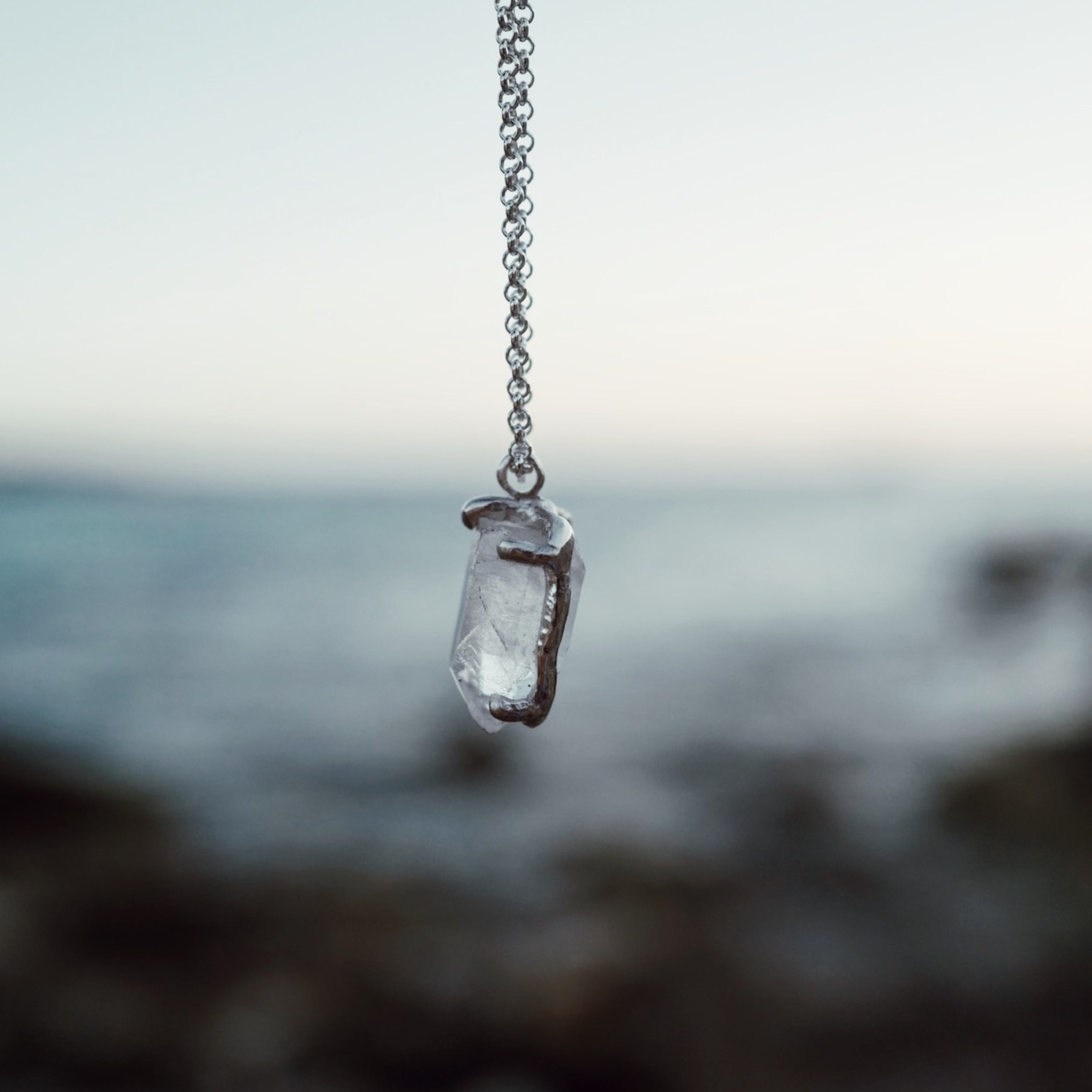 No.31 Silver Rock Crystal Pendant Necklace