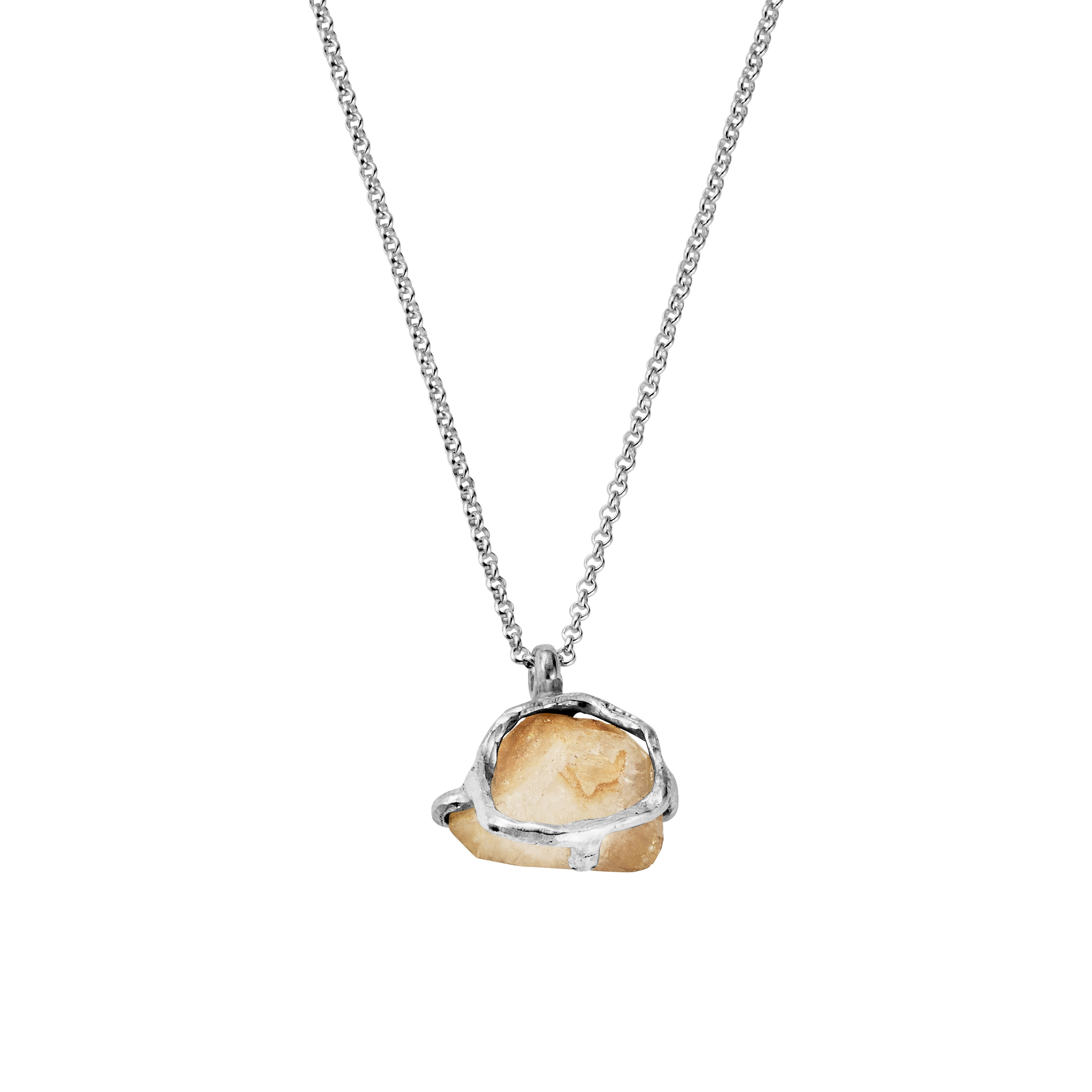 No.30 Silver Rock Crystal Pendant Necklace