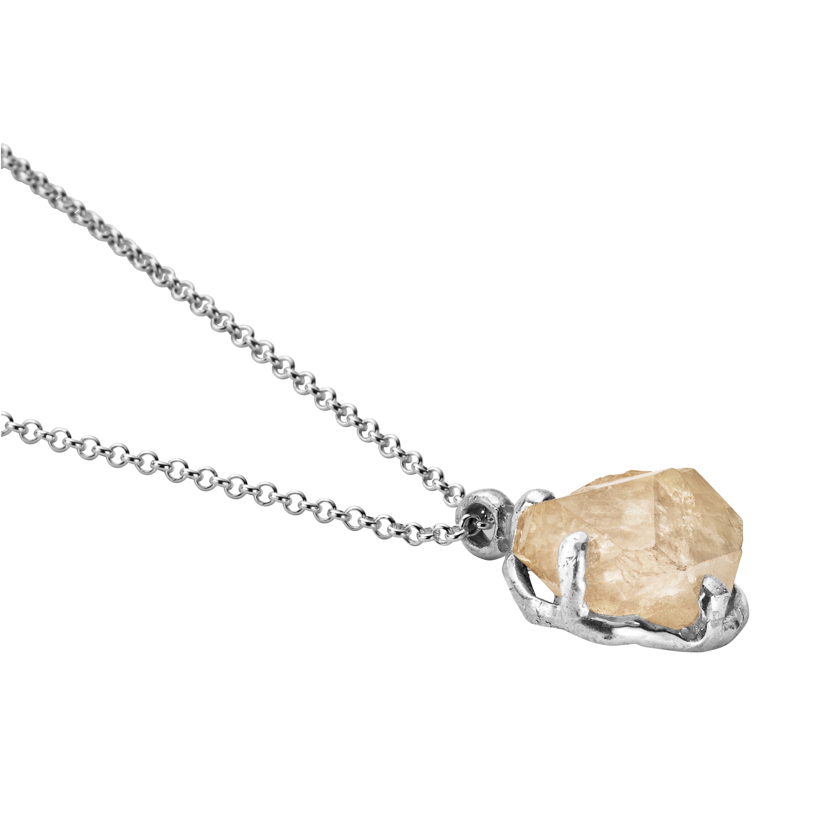 No.30 Silver Rock Crystal Pendant Necklace