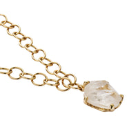 No.4 Gold Rock Crystal Pendant Handmade Chain Necklace