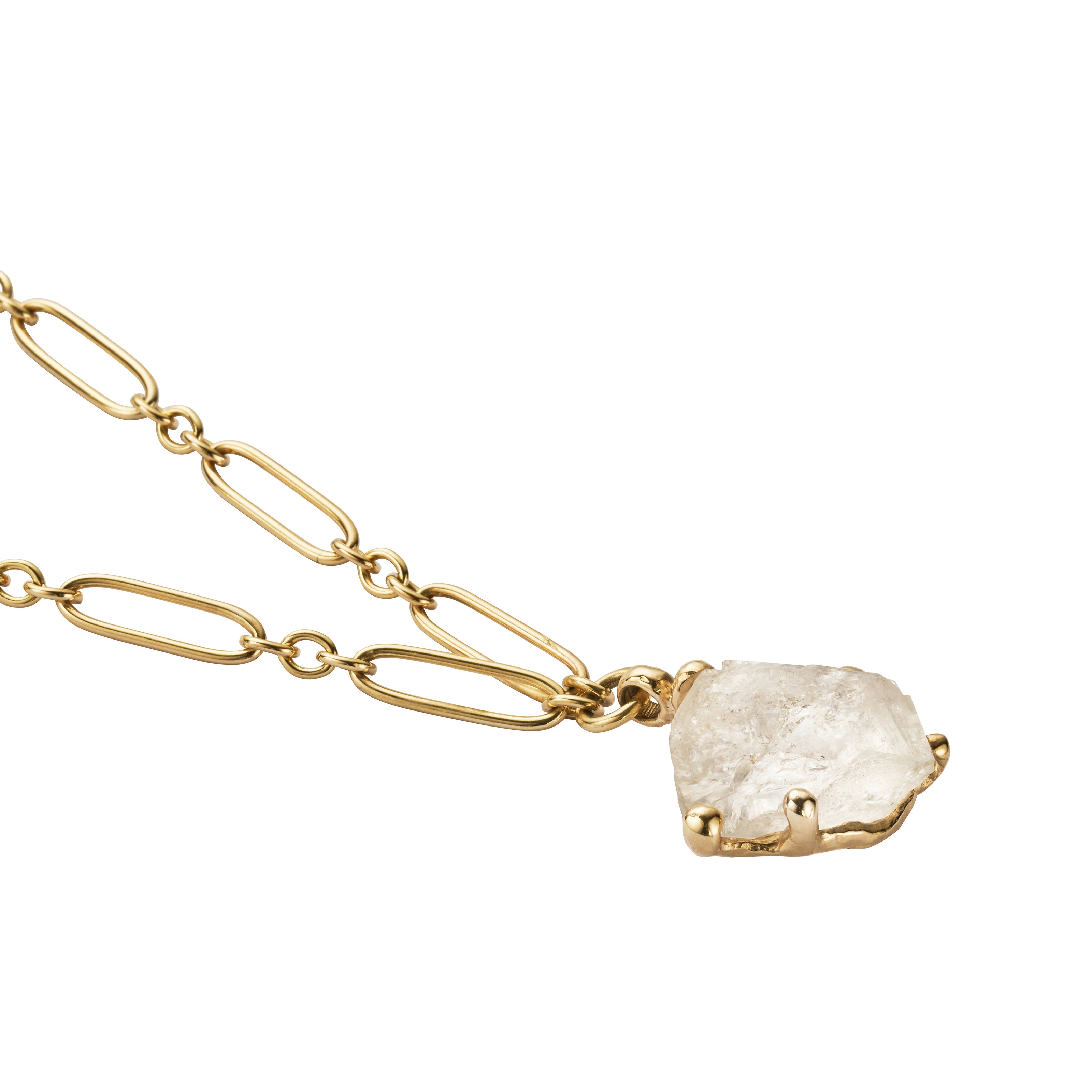No.6 Gold Rock Crystal Pendant Necklace