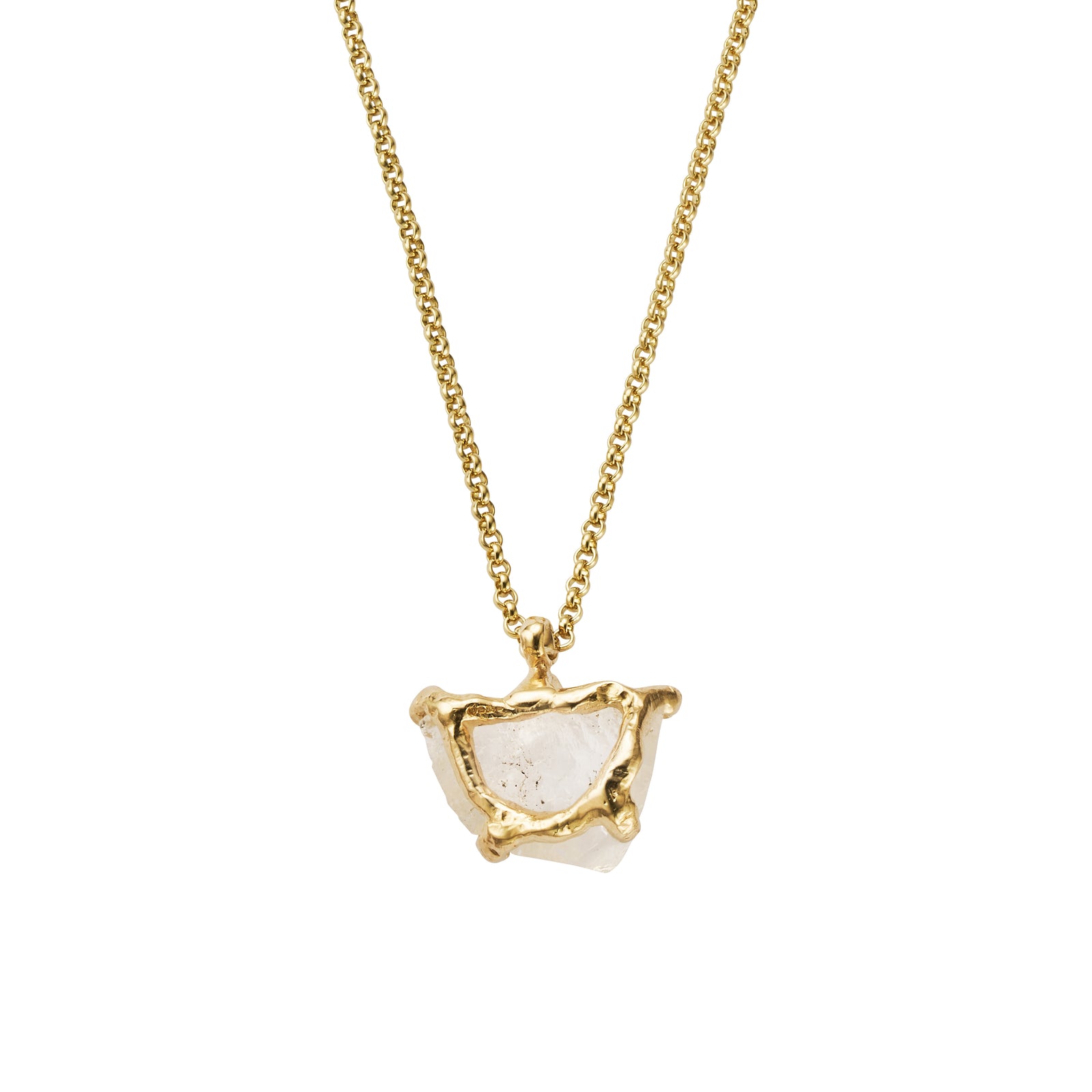 No.9 Gold Rock Crystal Pendant Necklace