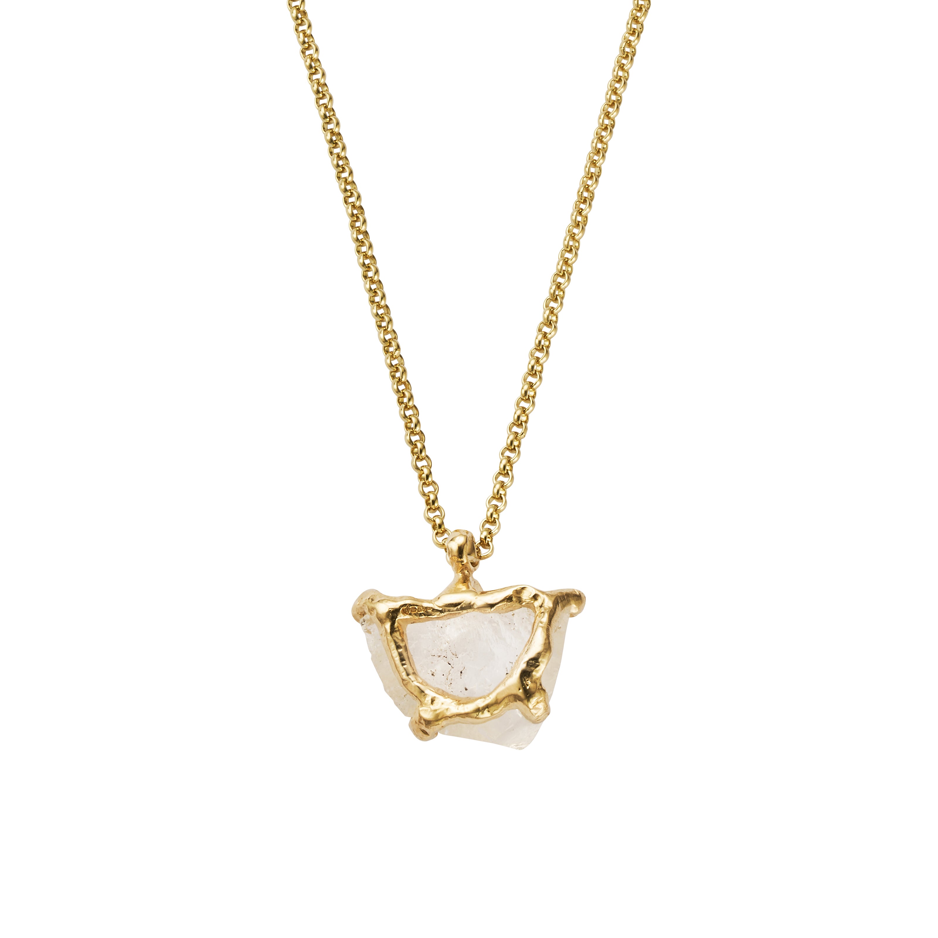 No.9 Gold Rock Crystal Pendant Necklace