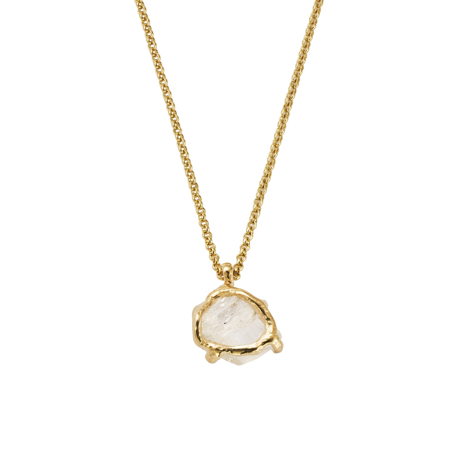 No.10 Gold Rock Crystal Pendant Necklace