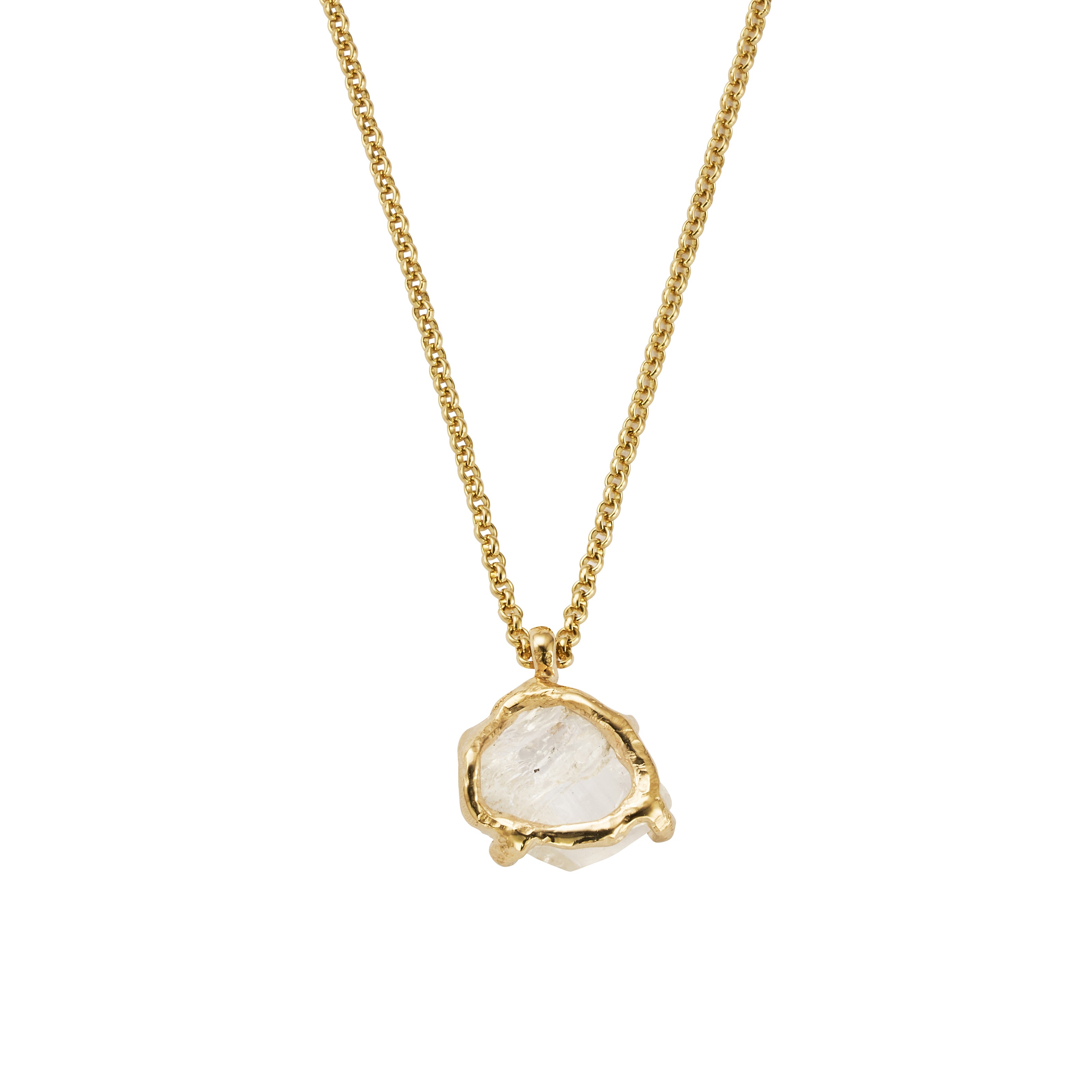 No.10 Gold Rock Crystal Pendant Necklace