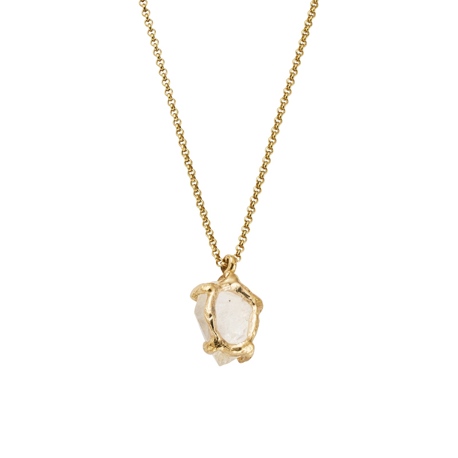 No.11 Gold Rock Crystal Pendant Necklace
