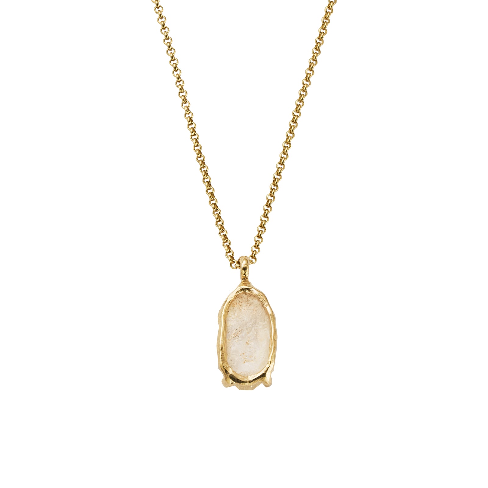 No.13 Gold Rock Crystal Pendant Necklace