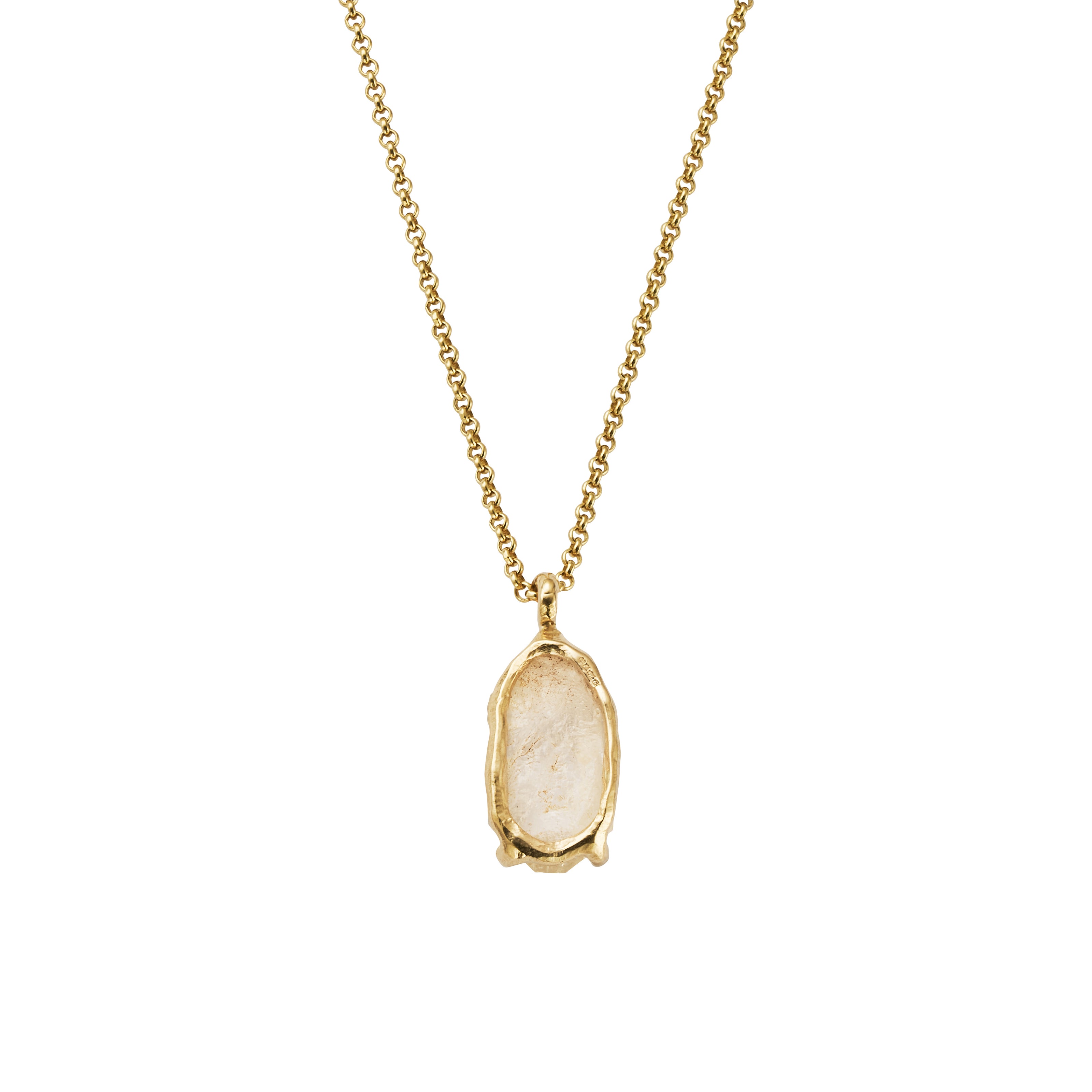 No.13 Gold Rock Crystal Pendant Necklace