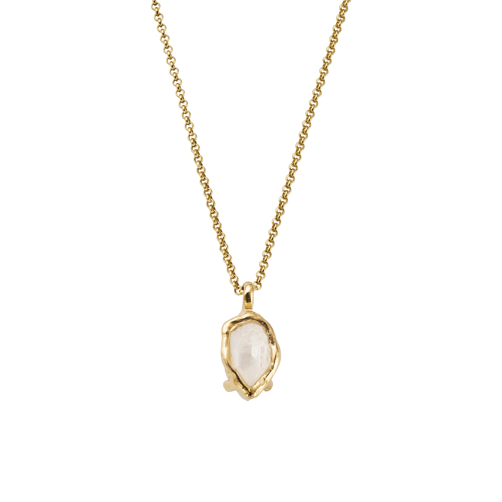 No.14 Gold Rock Crystal Pendant Necklace