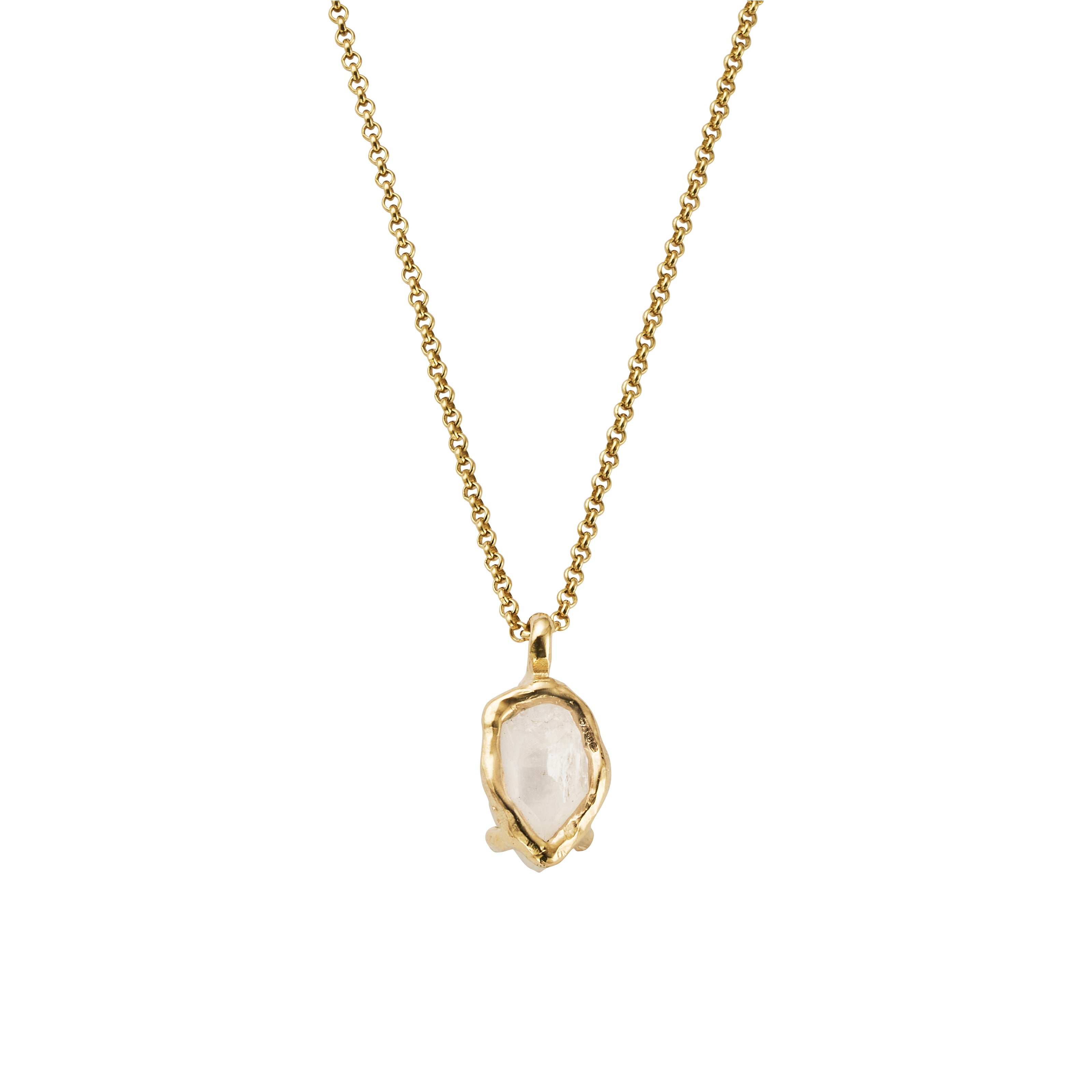 No.14 Gold Rock Crystal Pendant Necklace