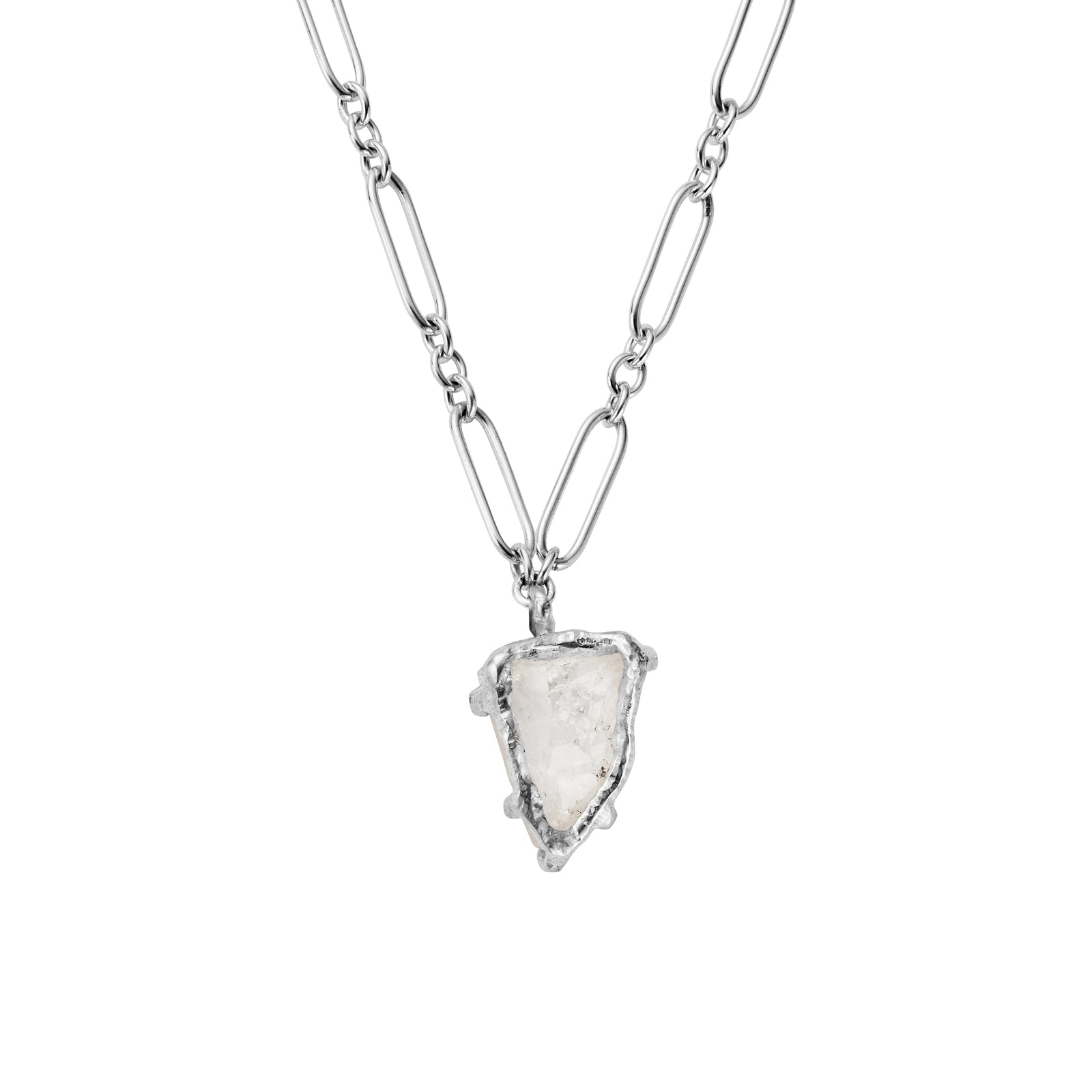 No.26 Silver Rock Crystal Pendant Necklace