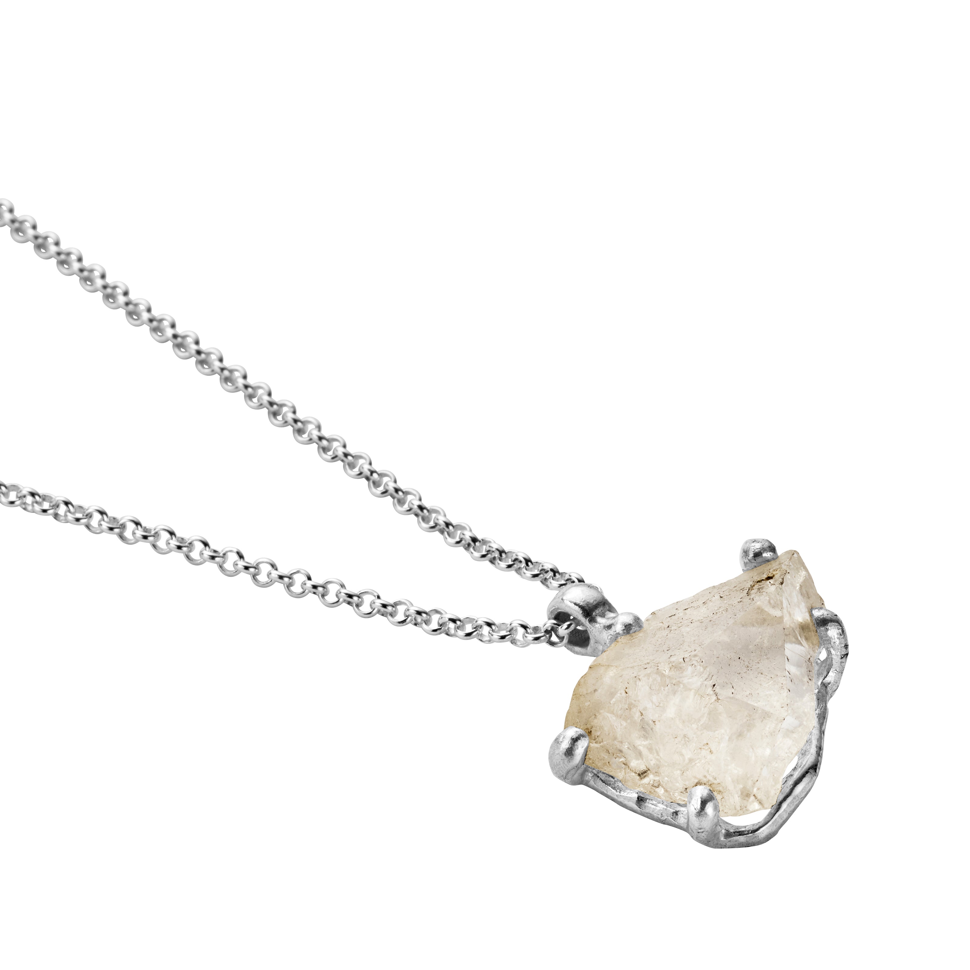 No.33 Silver Rock Crystal Pendant Necklace