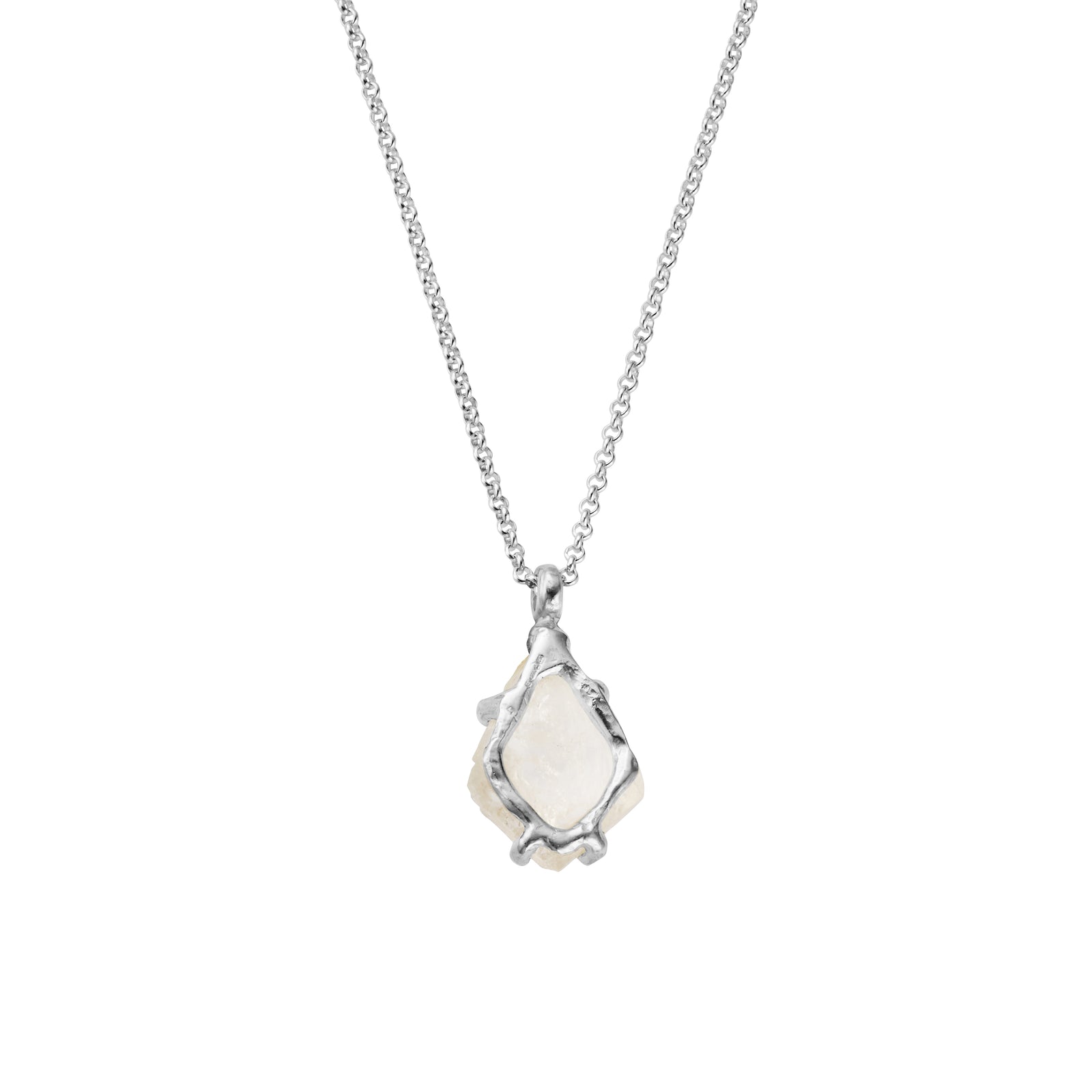 No.34 Silver Rock Crystal Pendant Necklace