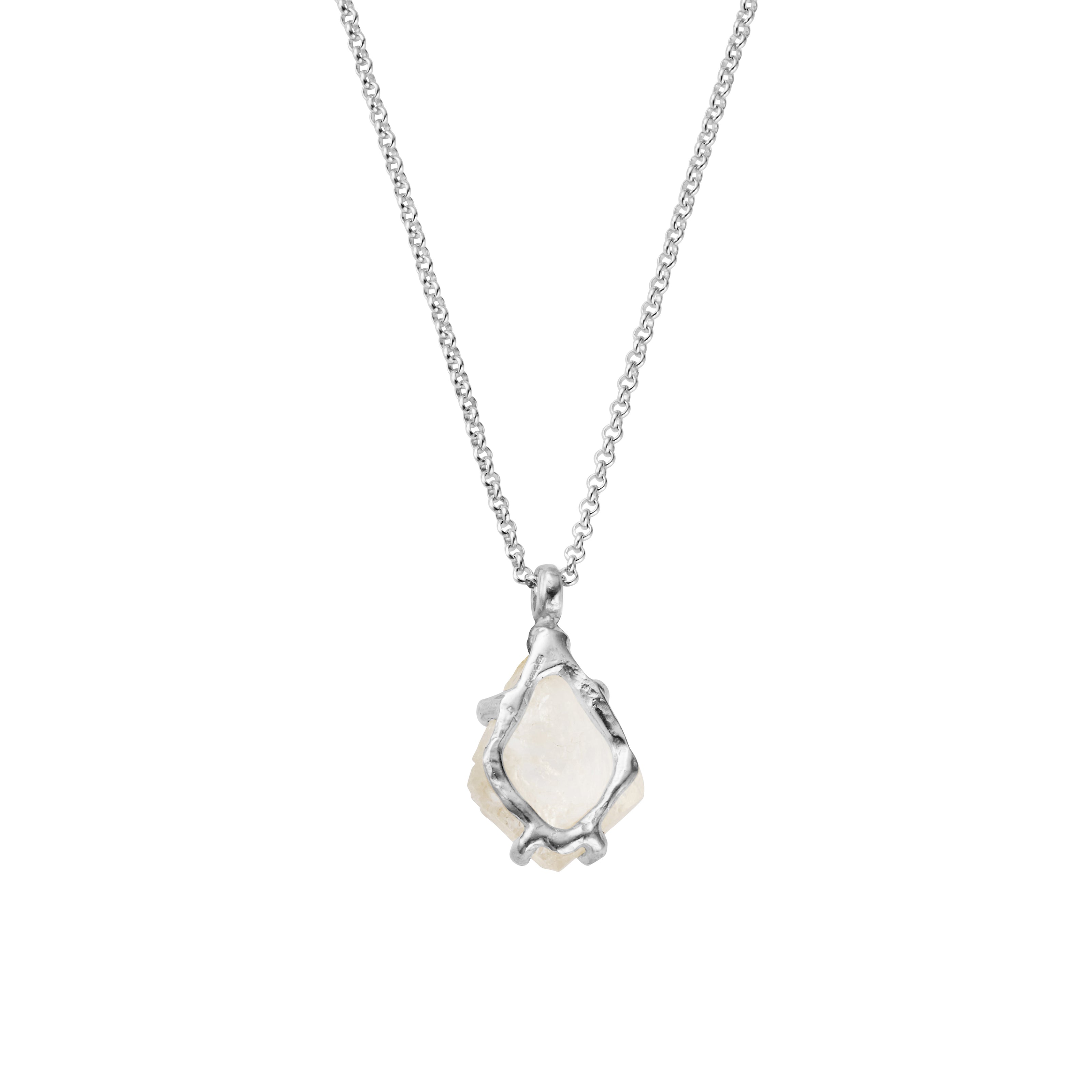 No.34 Silver Rock Crystal Pendant Necklace