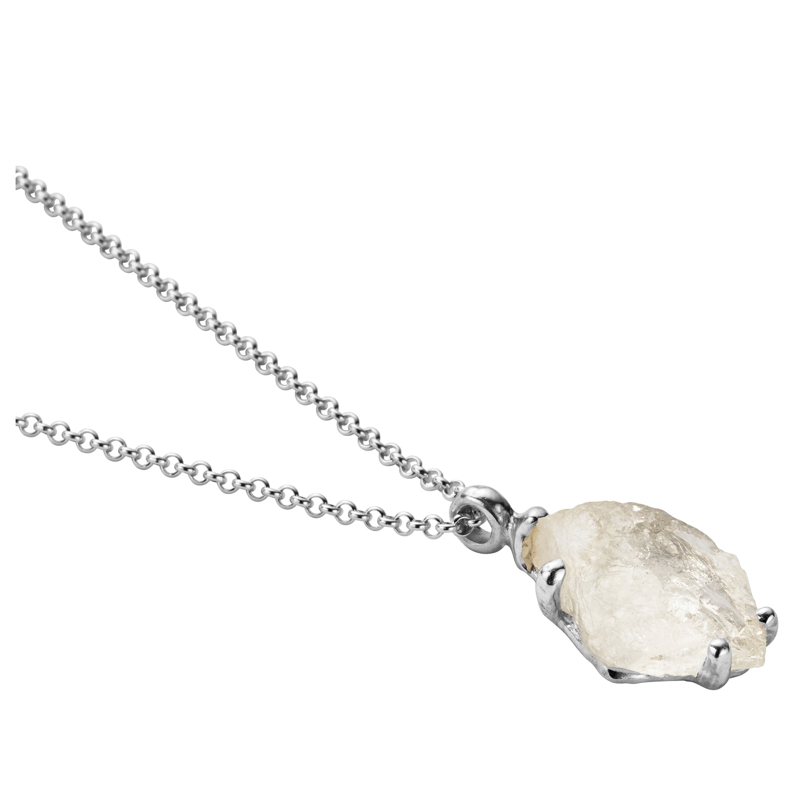 No.34 Silver Rock Crystal Pendant Necklace
