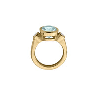 OCEANA Gold Zimbaqua Aquamarine & Diamond Ring