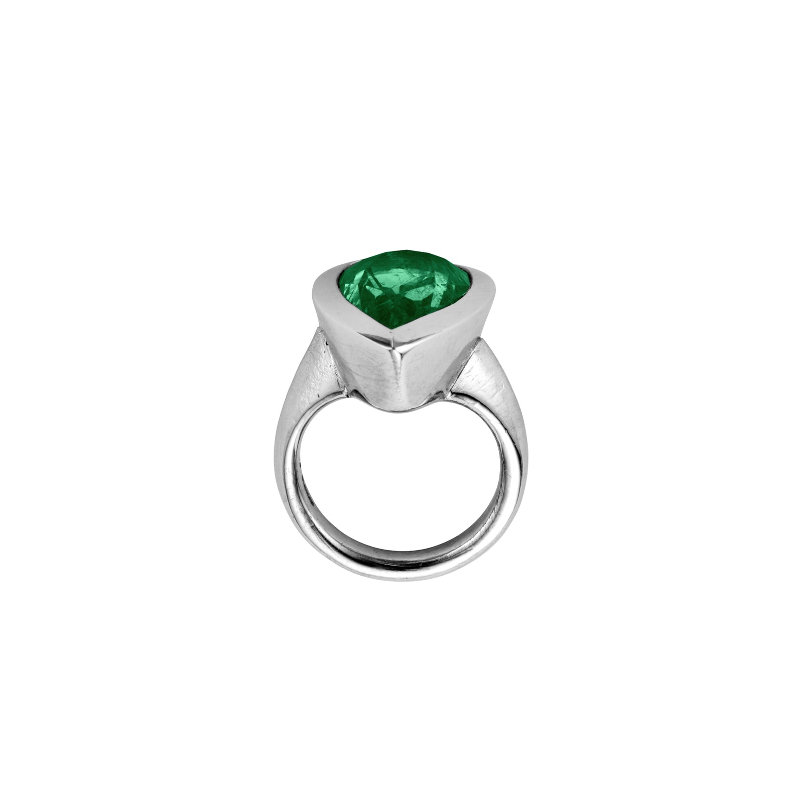 OLIVETTE White Gold Pear Emerald Ring