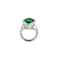 OLIVETTE White Gold Pear Emerald Ring