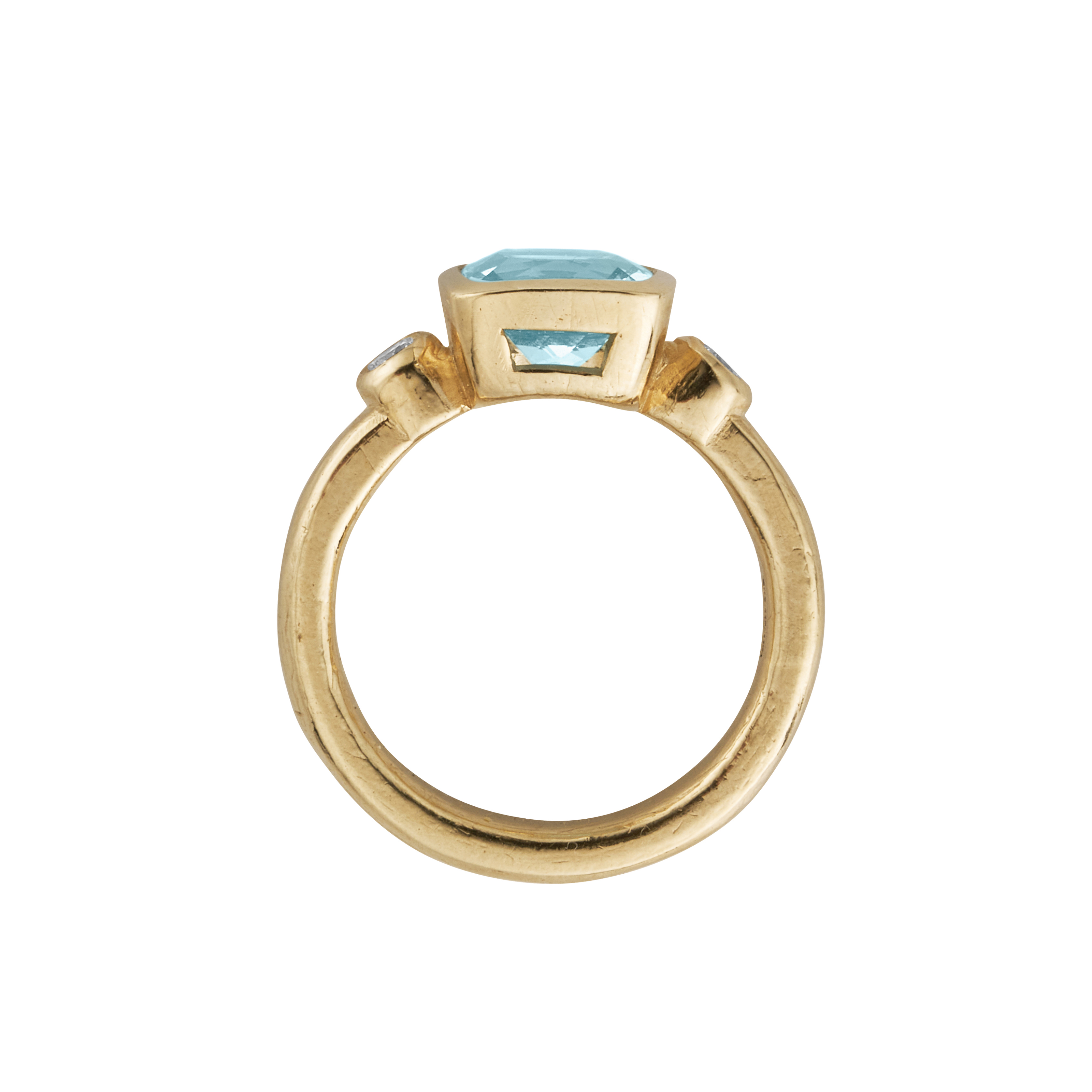 ONDINE Gold Aquamarine & Diamond Ring