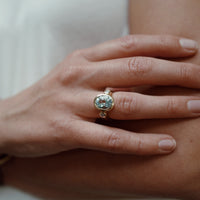 OCEANA Gold Zimbaqua Aquamarine & Diamond Ring