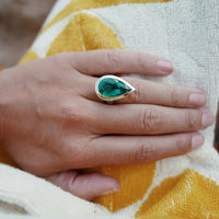OLIVETTE White Gold Pear Emerald Ring