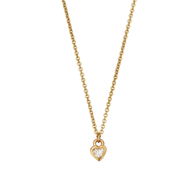 LIBI Gold Diamond Tiny Heart Necklace