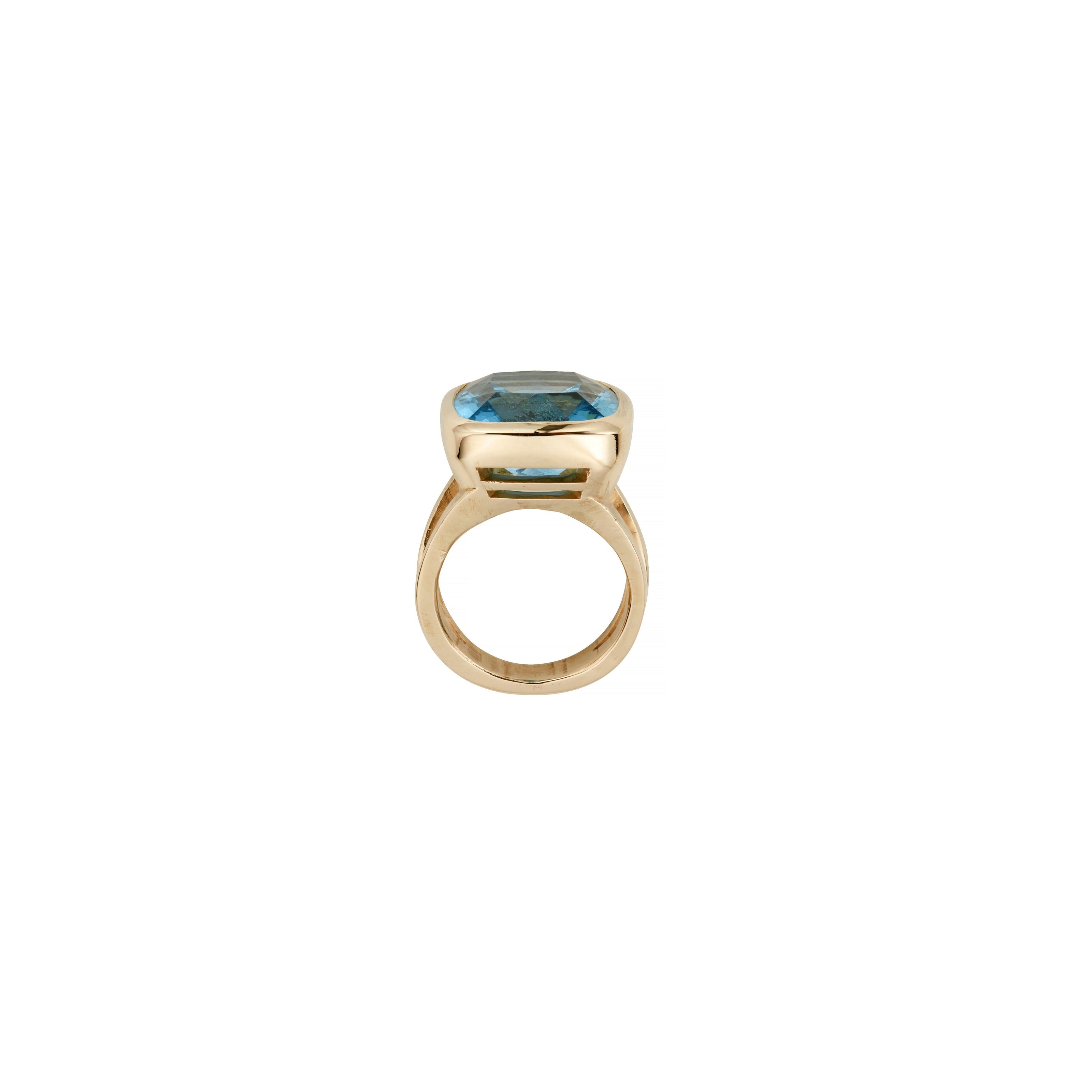 MIRIAM Gold Aquamarine Ring