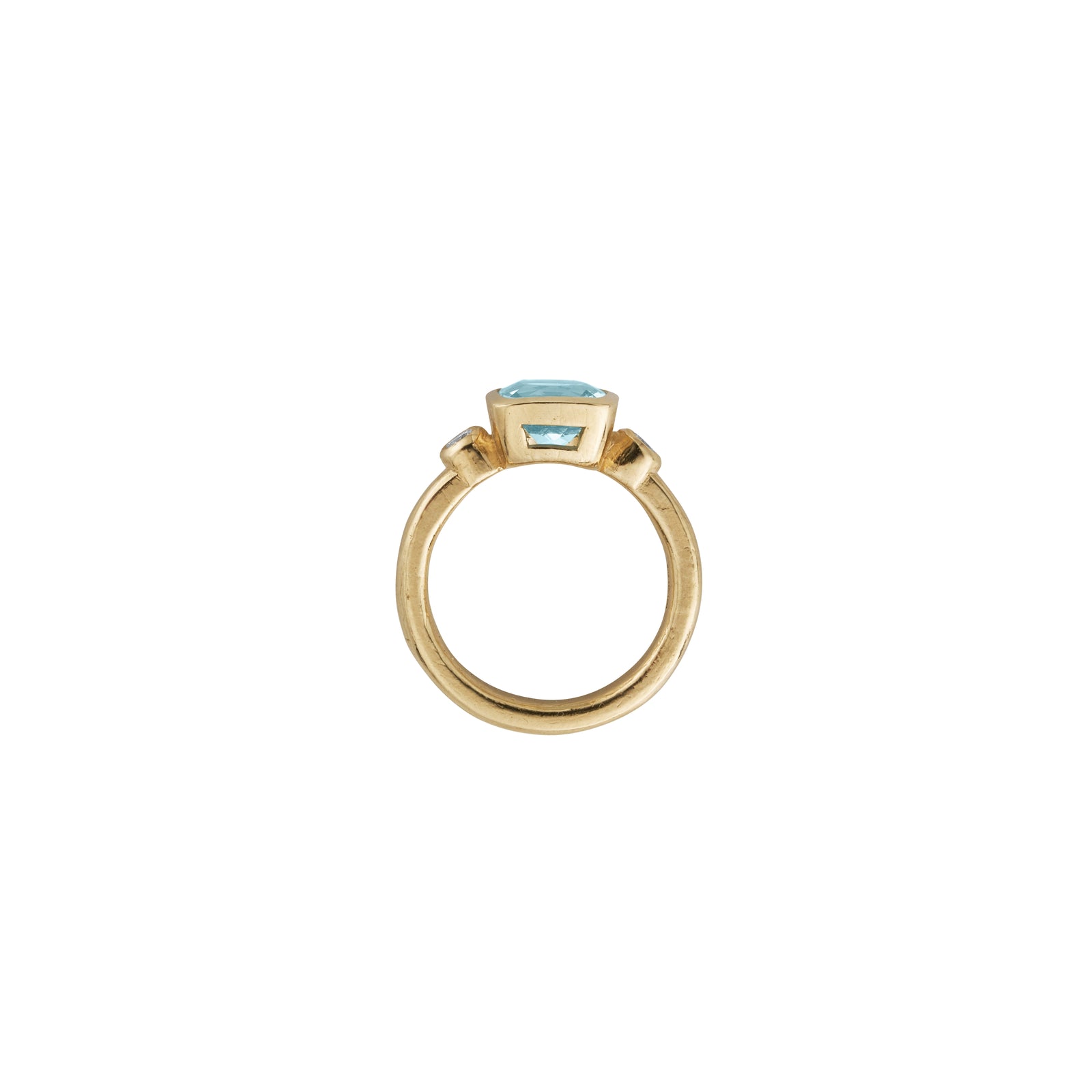 ONDINE Gold Aquamarine & Diamond Ring