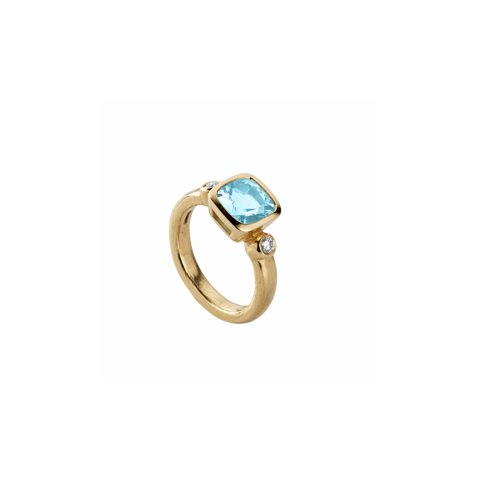 ONDINE Gold Aquamarine & Diamond Ring