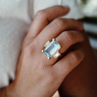 WATER OF THE SEA Gold Aquamarine & Diamond Ring