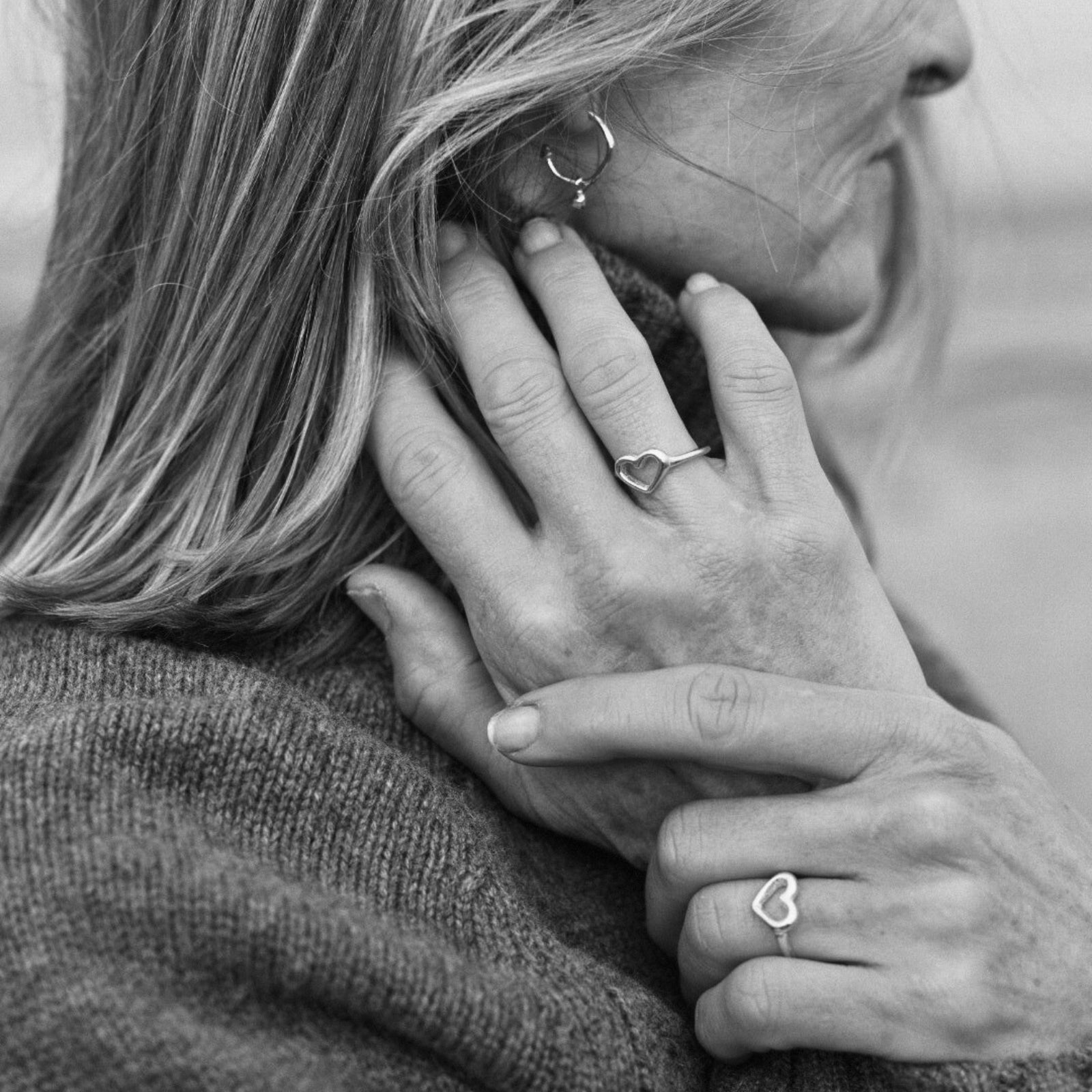 Silver Open Heart Ring