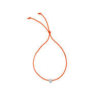 Silver Tiny Heart Cord Bracelet