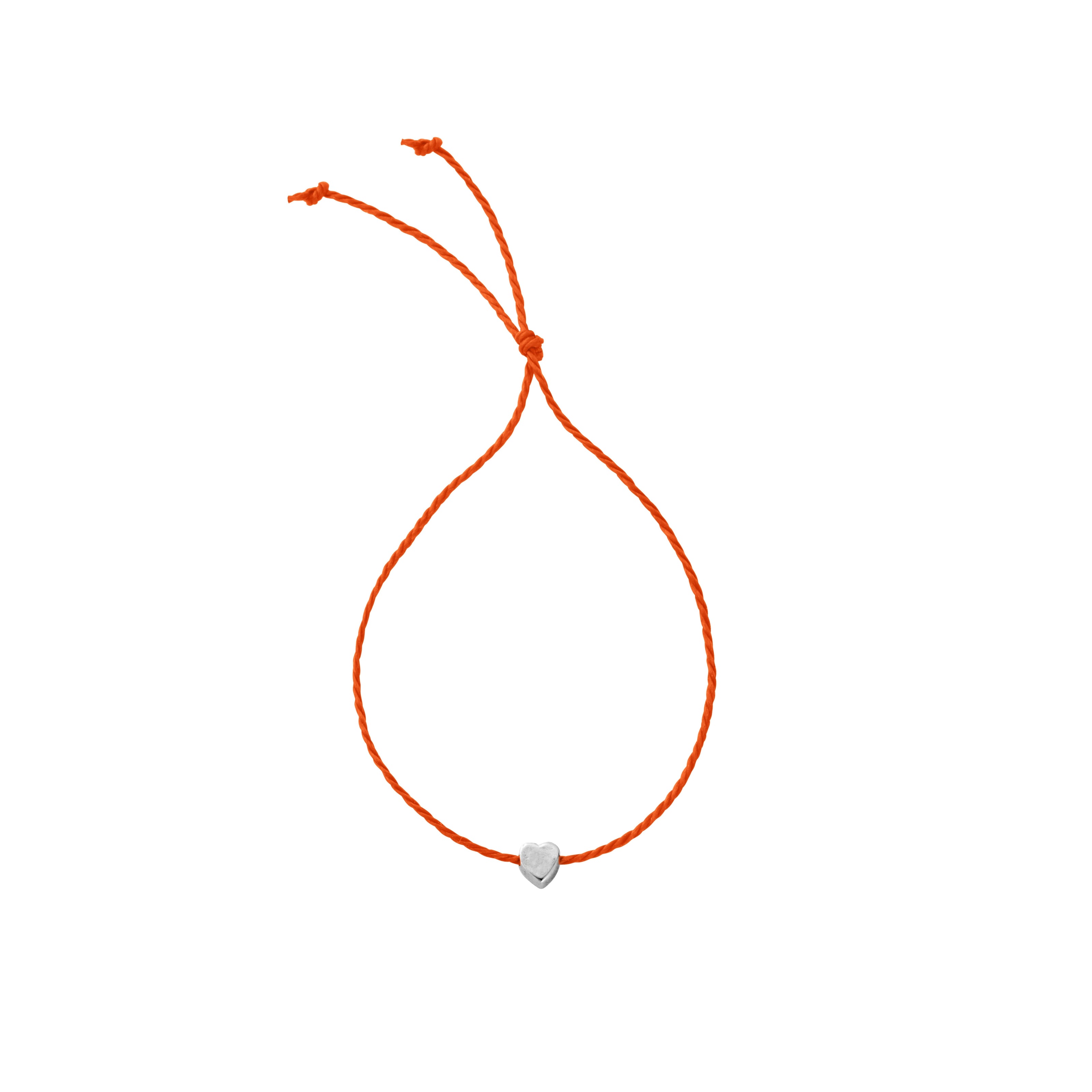 Silver Tiny Heart Cord Bracelet