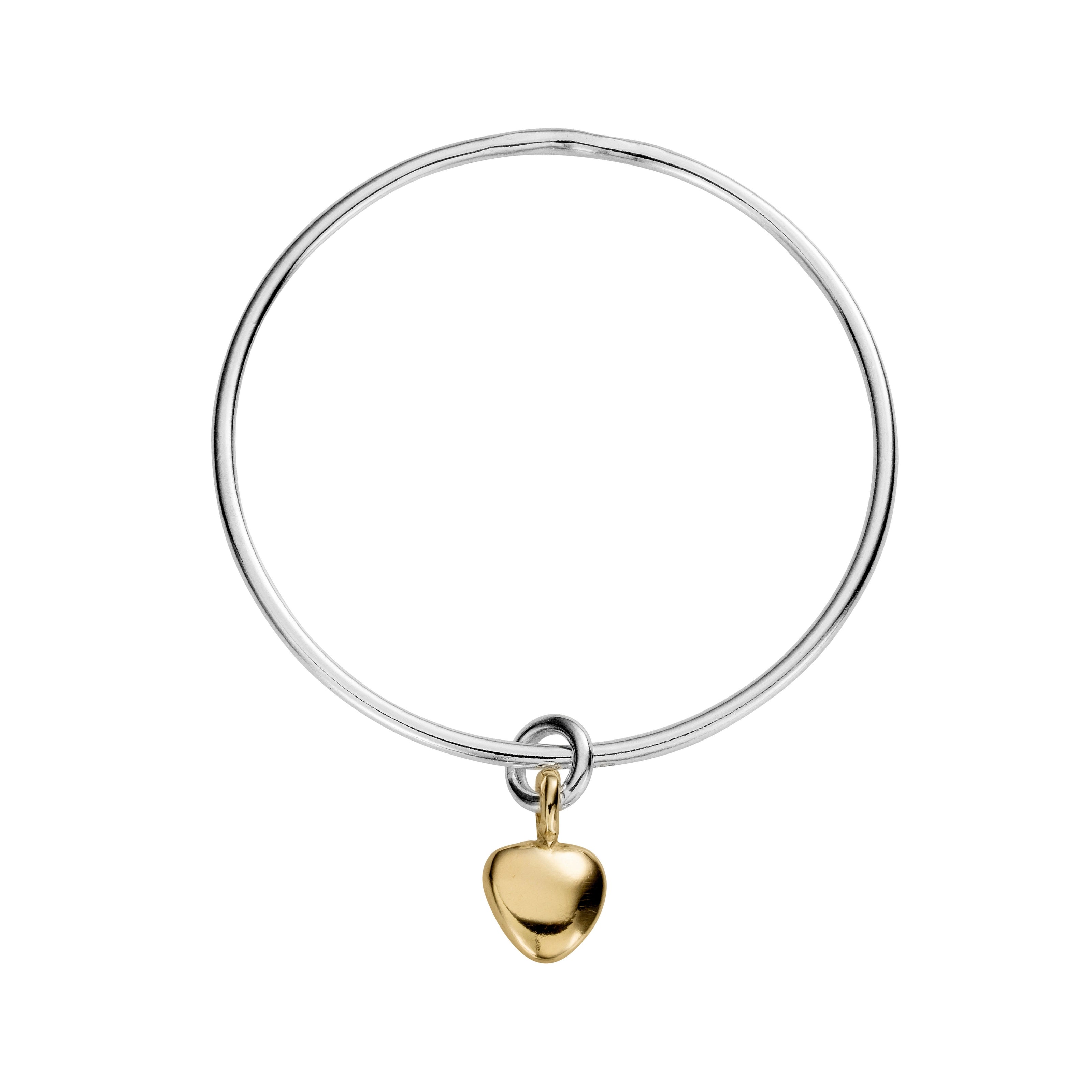 Silver & Gold Maxi Grateful Heart Bangle