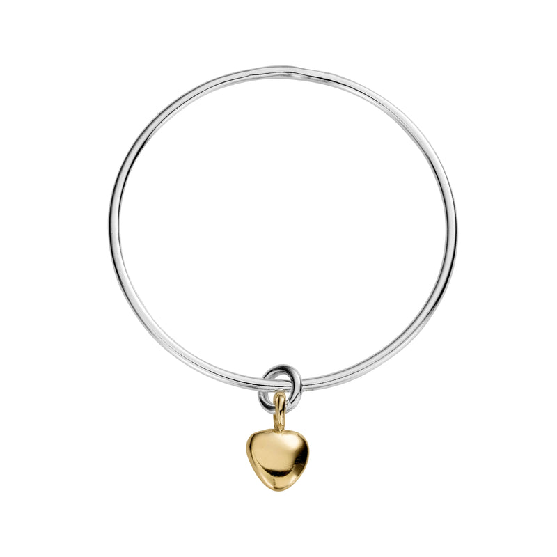Silver & Gold Maxi Grateful Heart Bangle