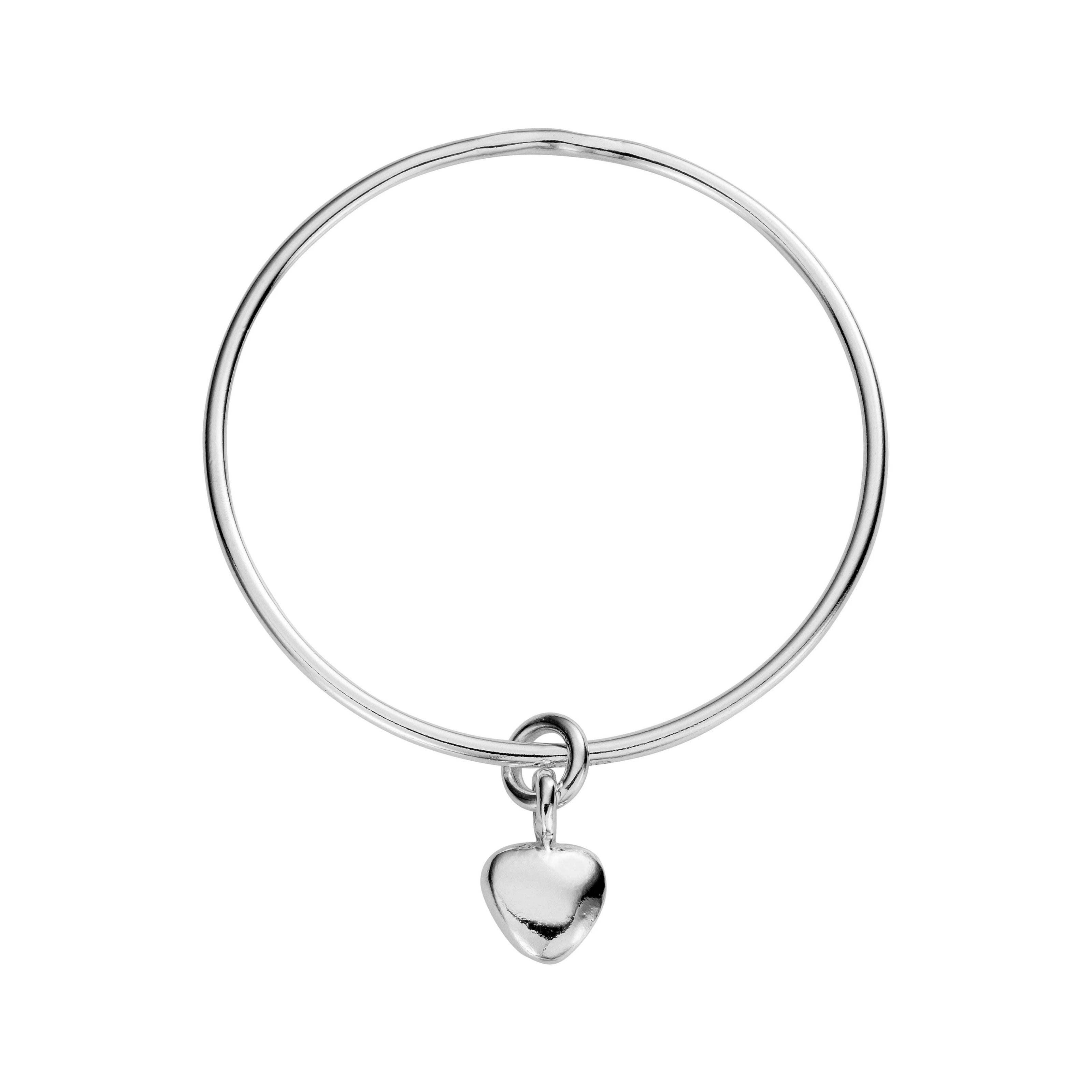 Silver Maxi Grateful Heart Bangle