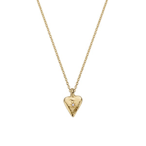 Gold Diamond Mini Heart Necklace