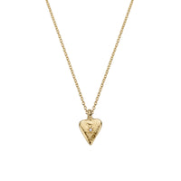 Gold Diamond Mini Heart Necklace