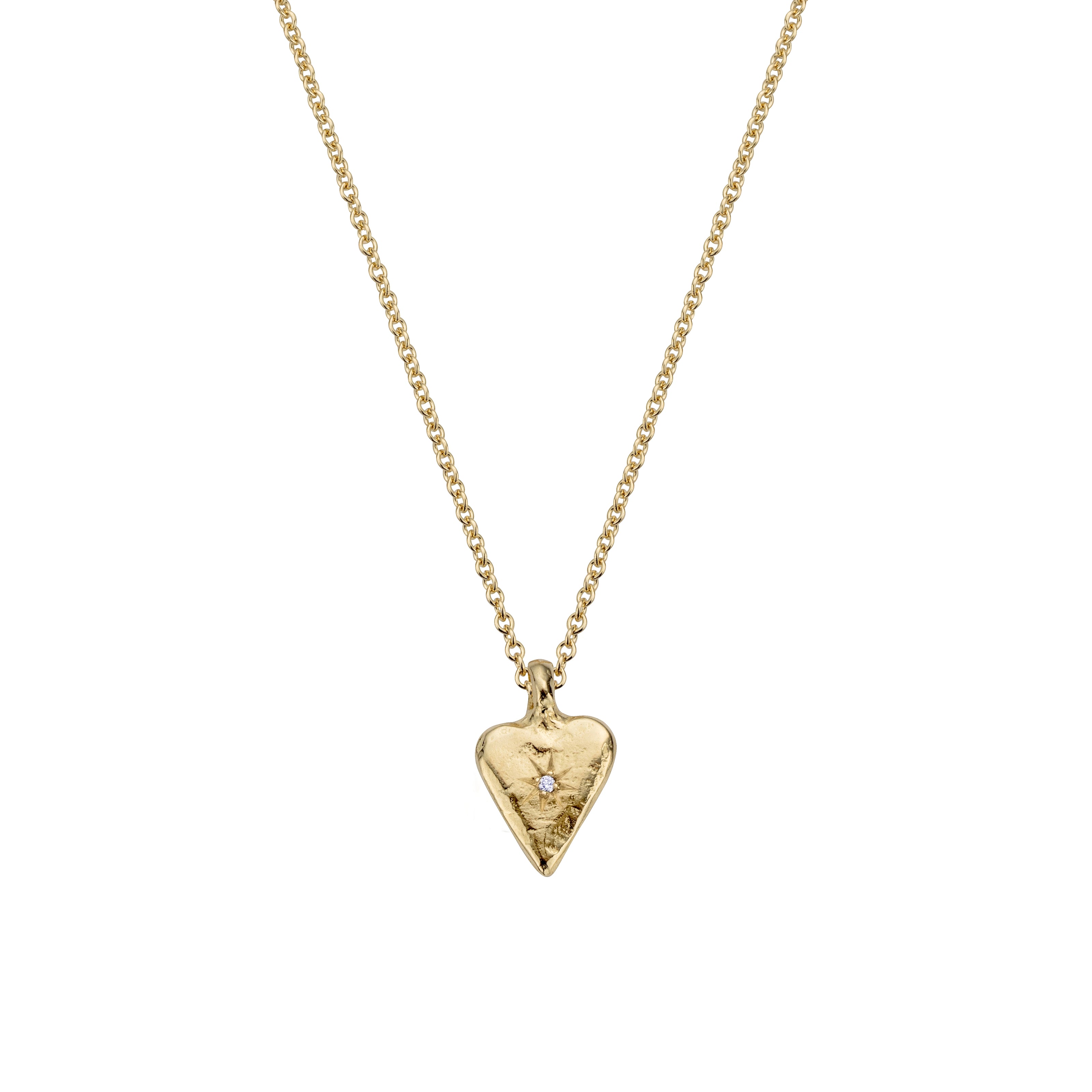 Gold Diamond Mini Heart Necklace