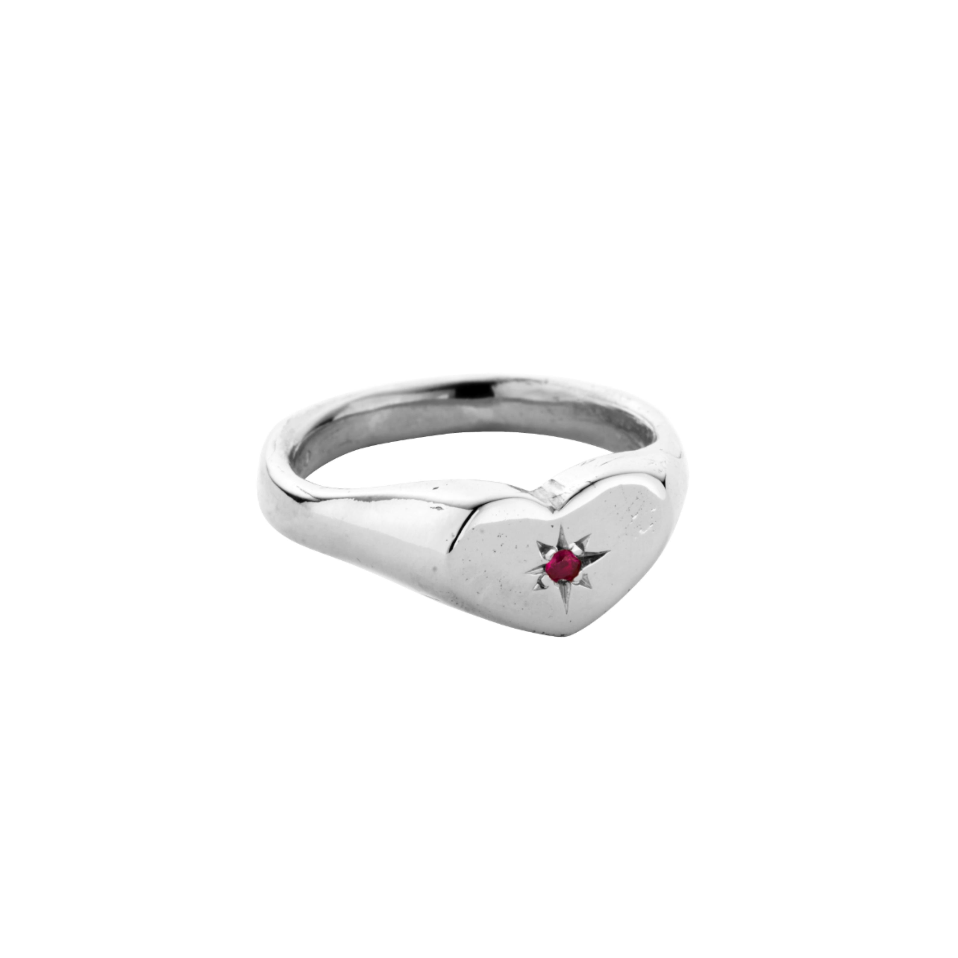 Silver Sweetheart Signet Ring