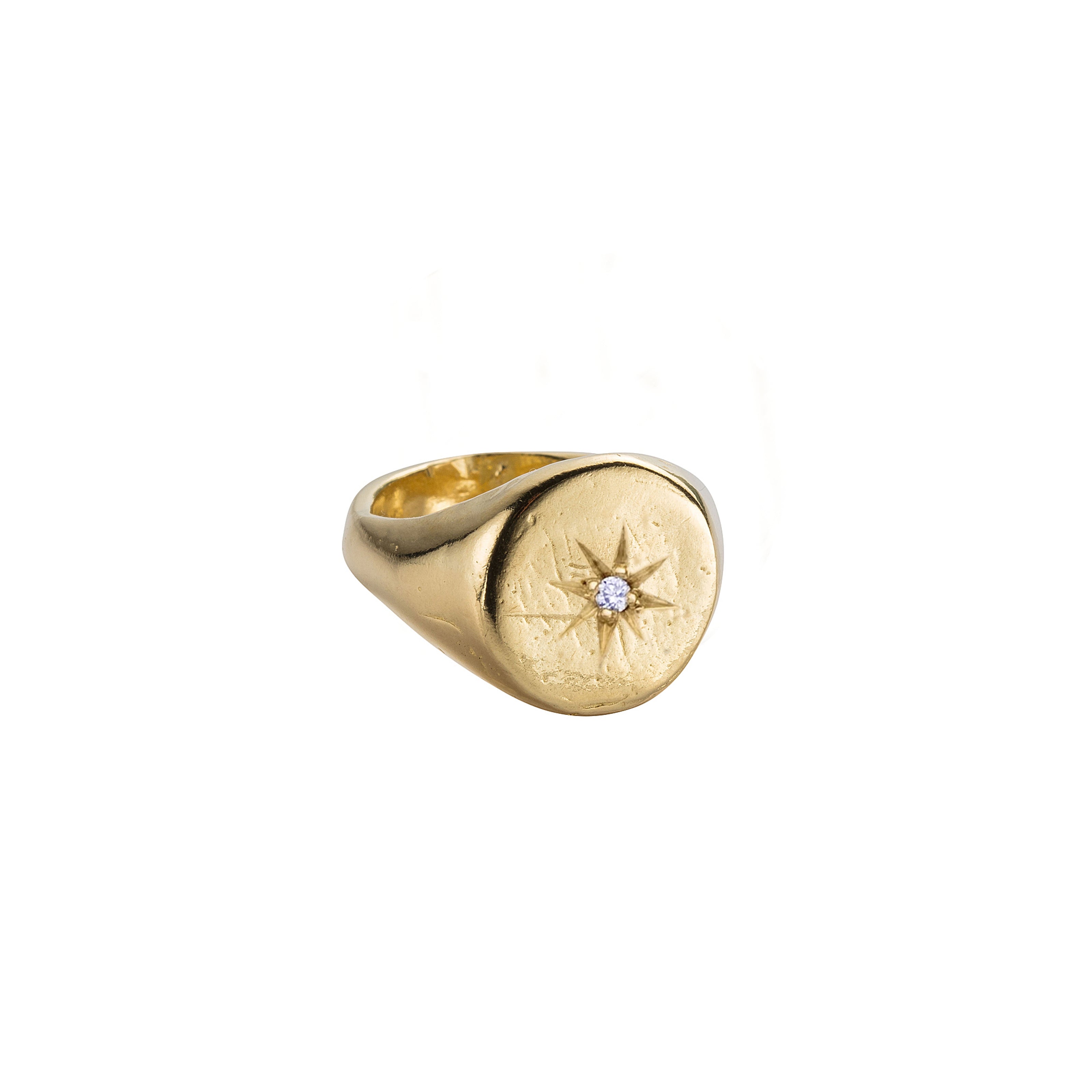 Gold Round Signet Ring