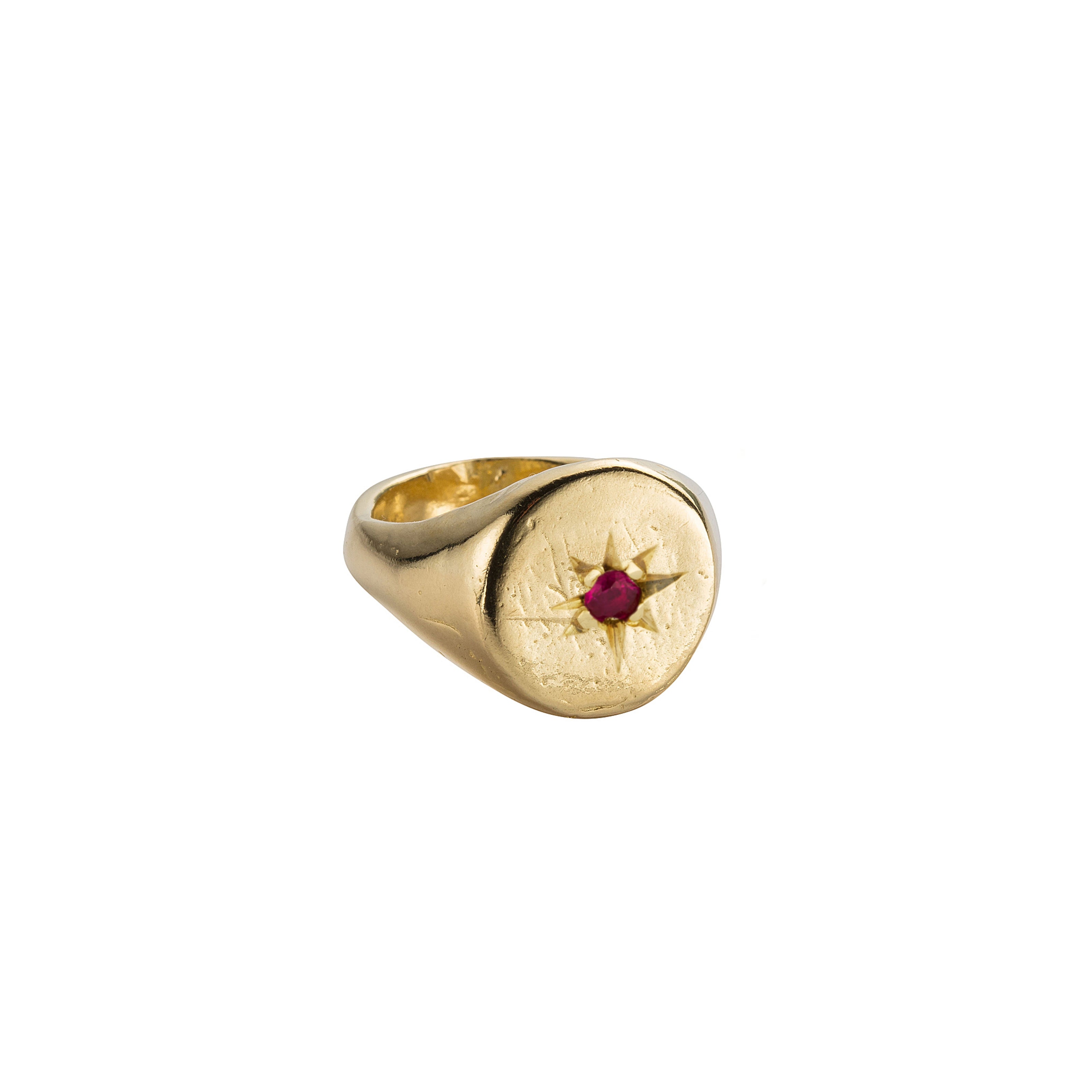 Gold Round Signet Ring